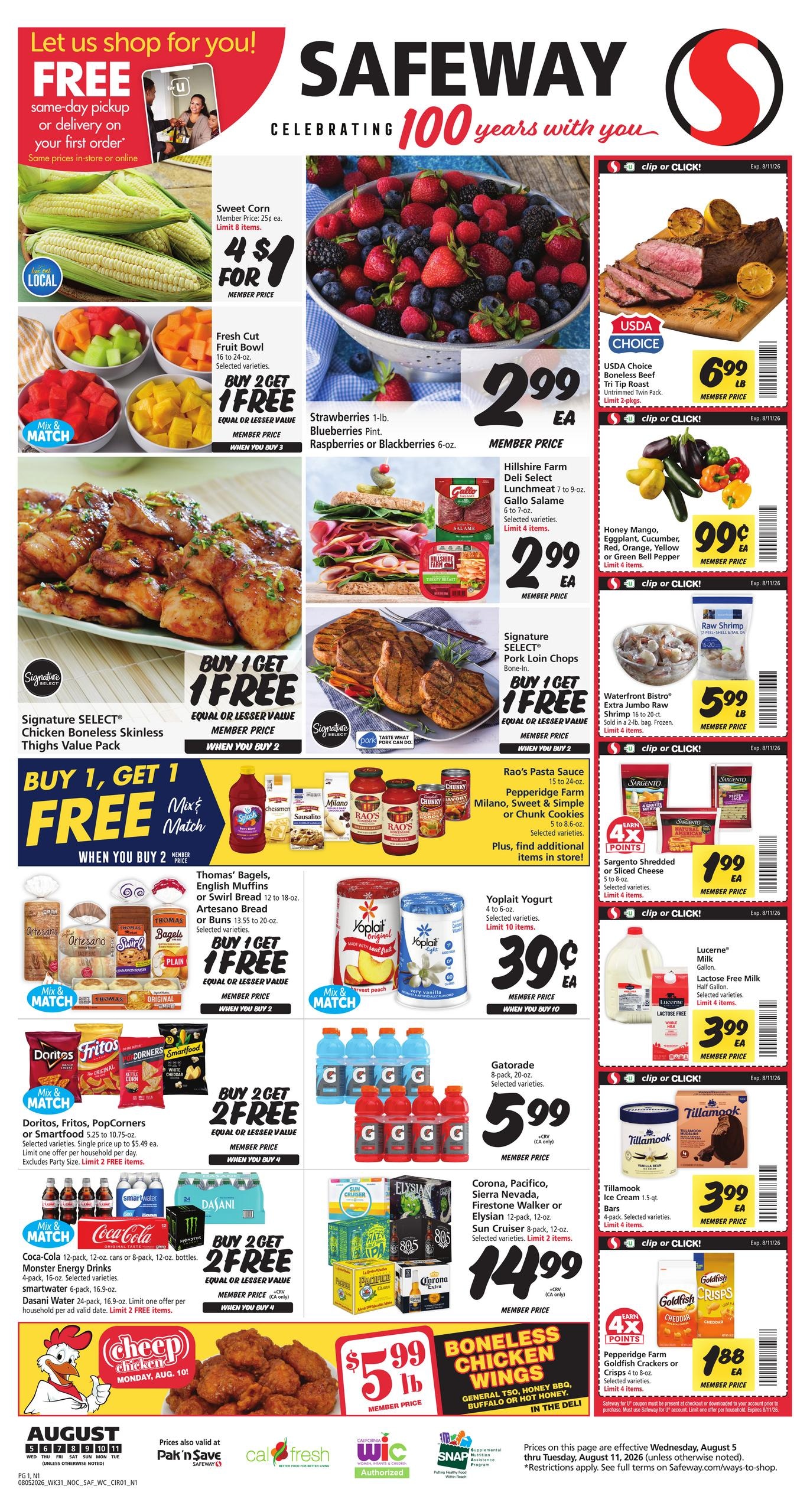 Safeway (Concord Area, CA) Weekly Ad August 5 - 11, 2026