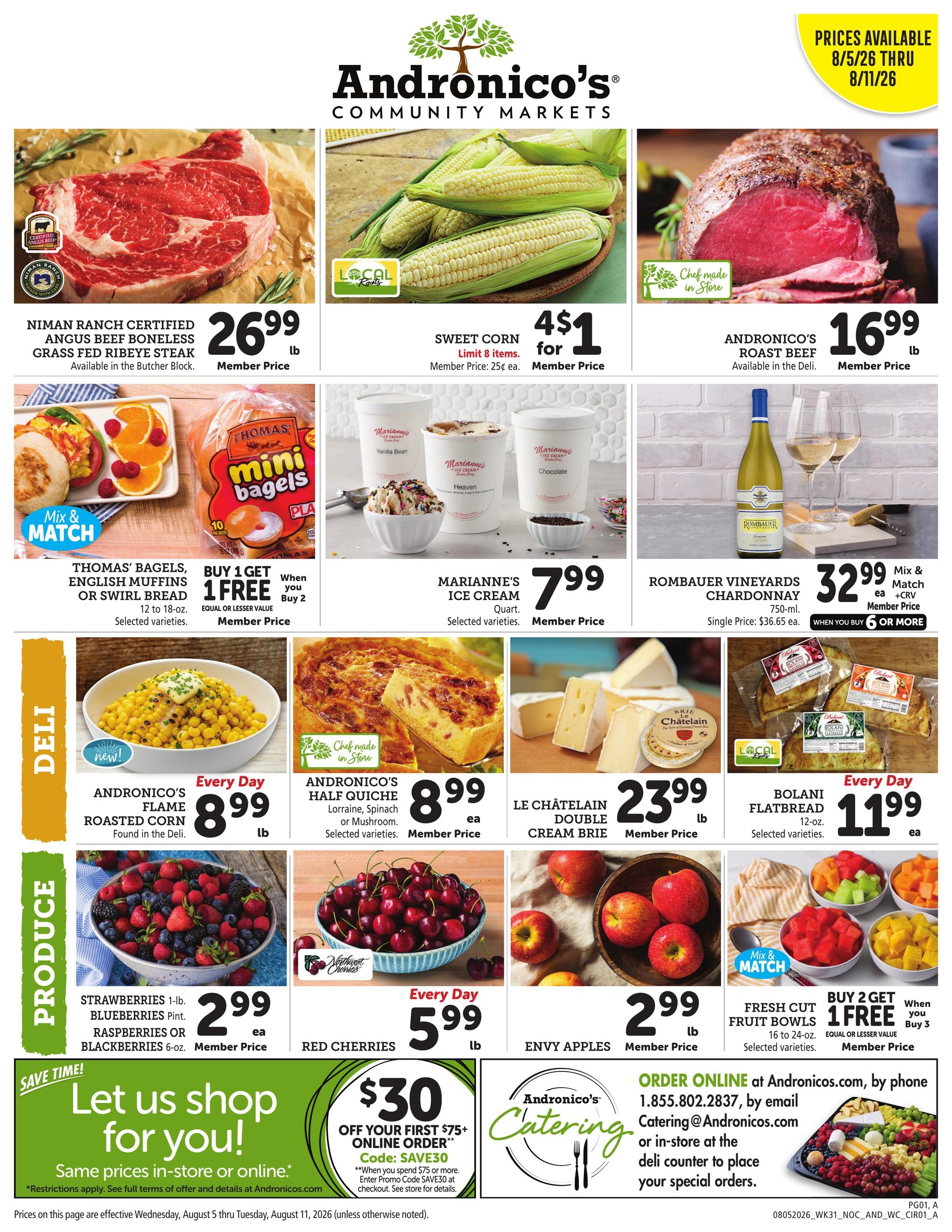 Andronico's Community Markets Weekly Ad August 5 - 11, 2026