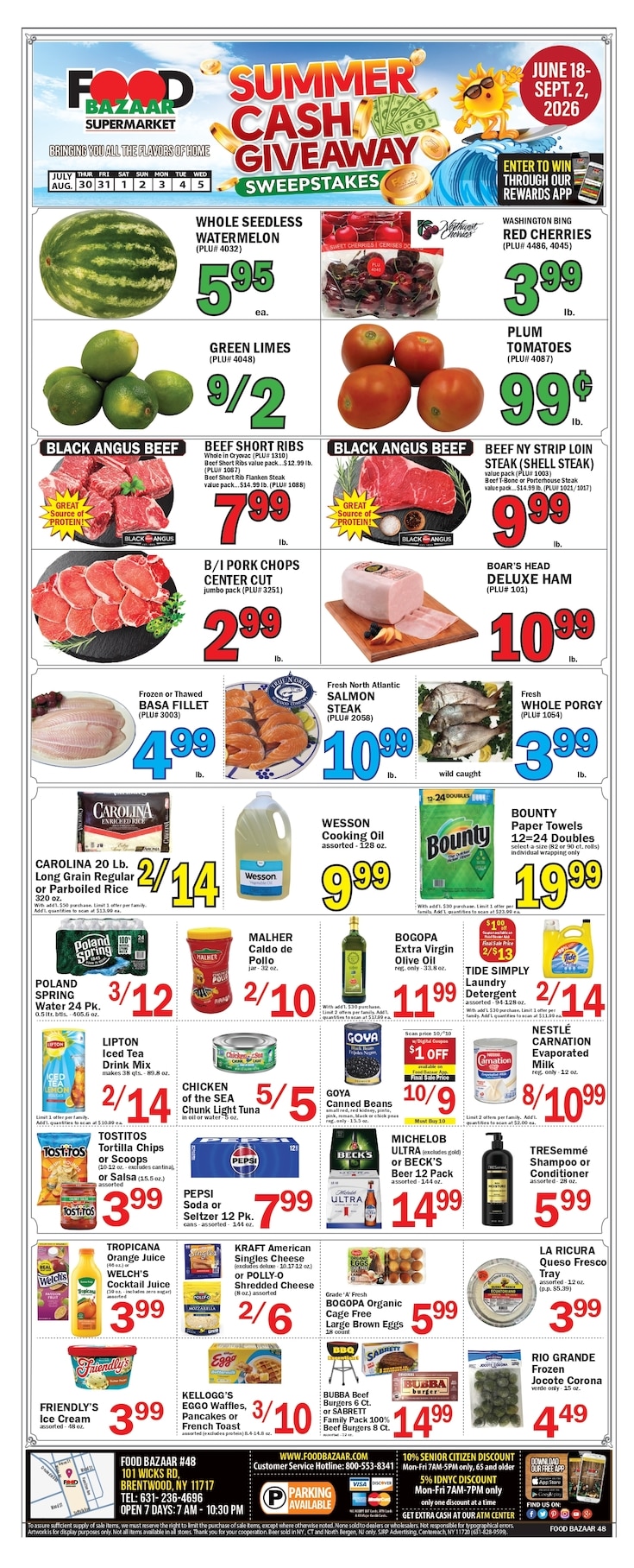 Food Bazaar (101 Wicks Rd, Brentwood, NY) Weekly Ad July 29 - August 5, 2026