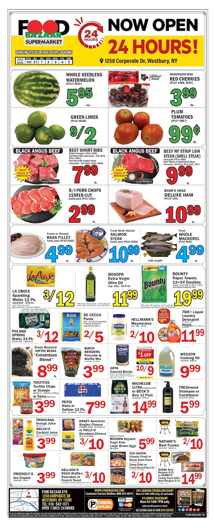 Food Bazaar (1258 Corporate Drive, Westbury, NY) Weekly Ad July 29 - August 5, 2026