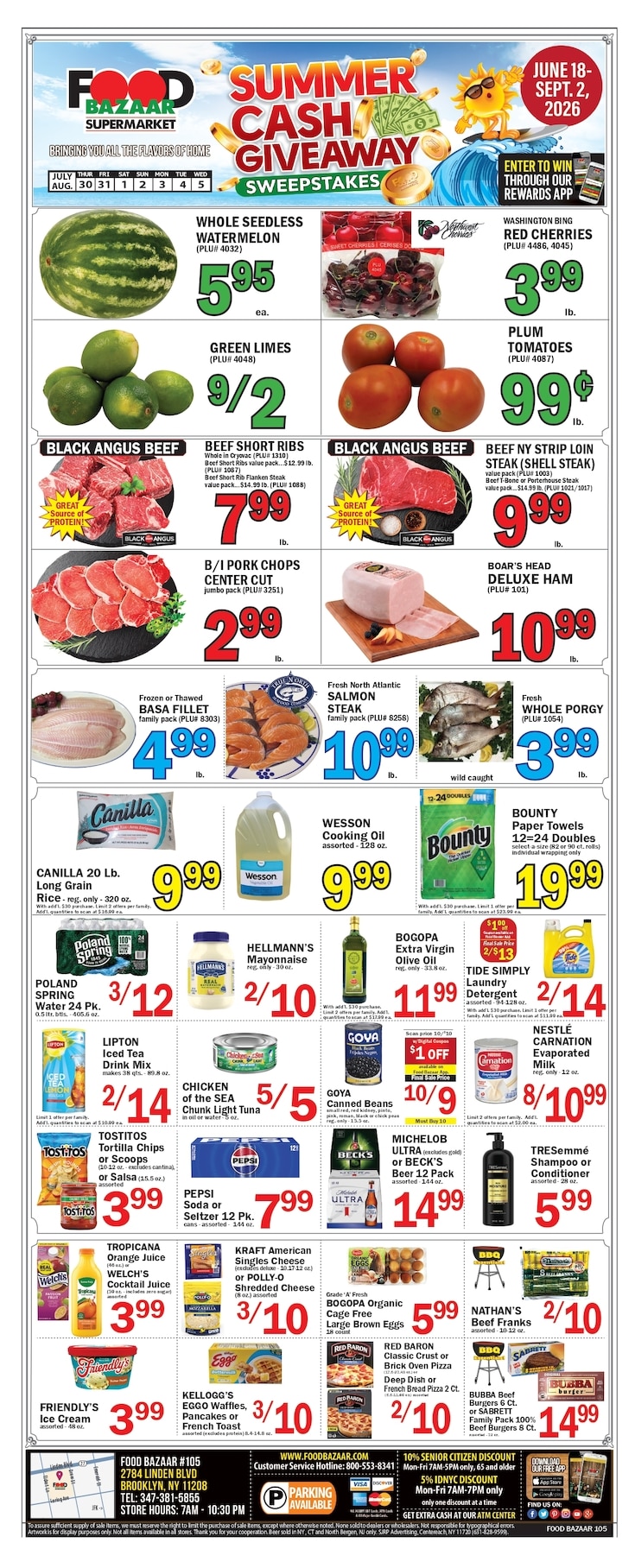Food Bazaar (2784 Linden Blvd., Brooklyn, NY) Weekly Ad July 29 - August 5, 2026