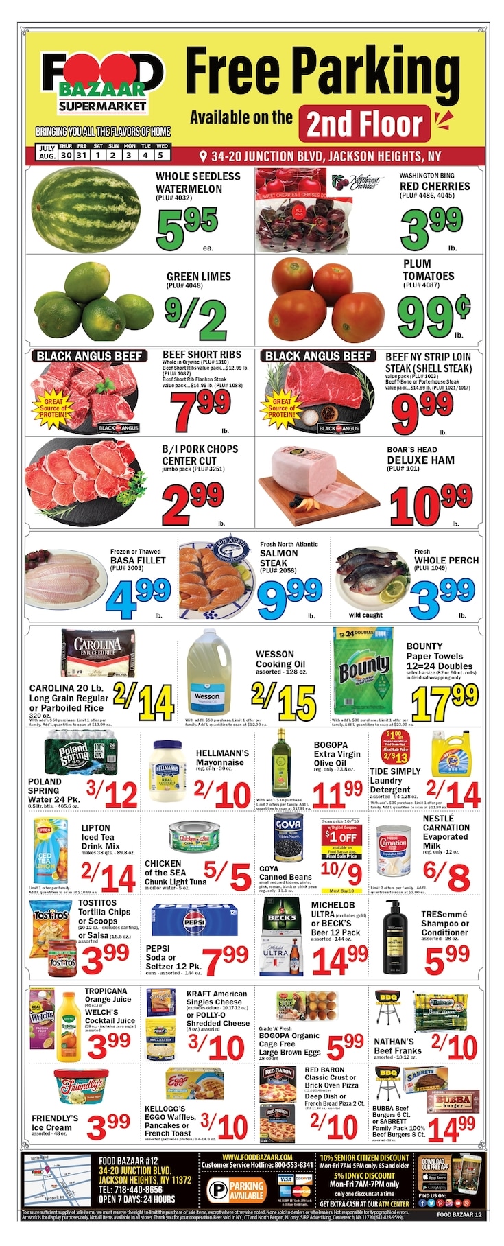 Food Bazaar (34-20 Junction Blvd., Jackson Heights, NY) Weekly Ad July 29 - August 5, 2026