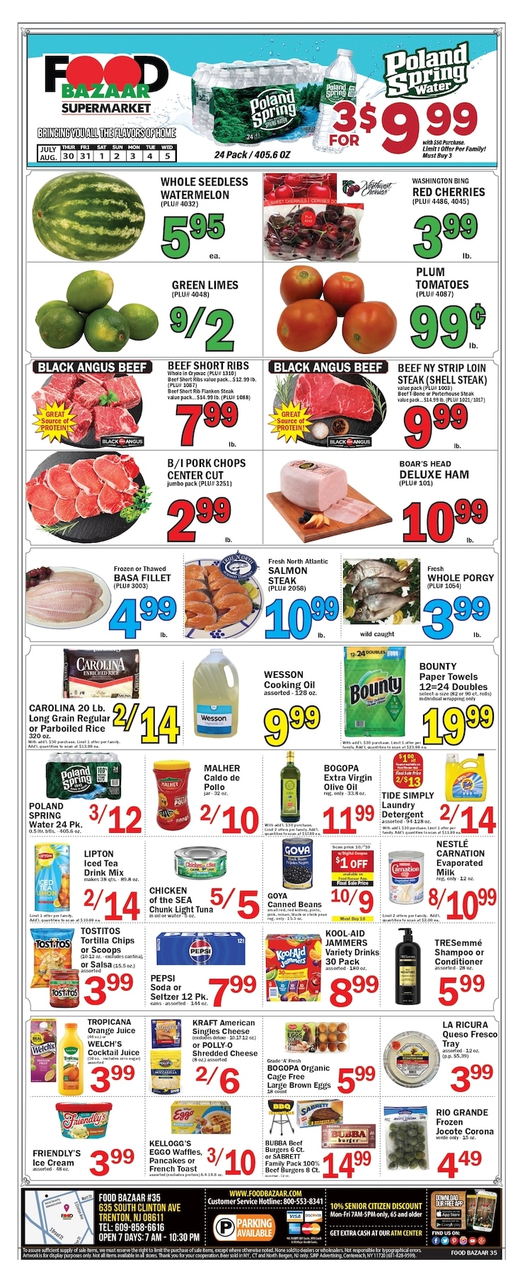 Food Bazaar (635 S. Clinton Avenue, Trenton, NJ) Weekly Ad July 29 - August 5, 2026