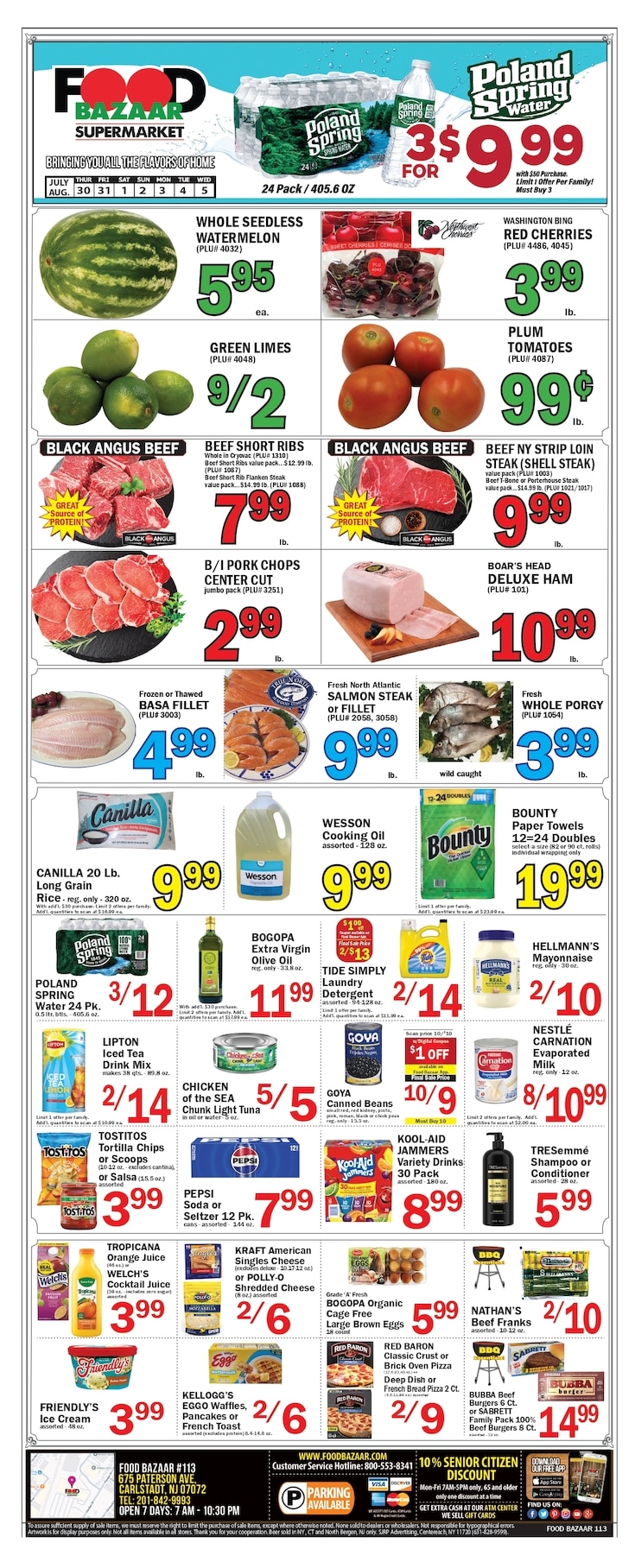 Food Bazaar (675 Paterson Avenue, Carlstadt, NJ) Weekly Ad July 29 - August 5, 2026