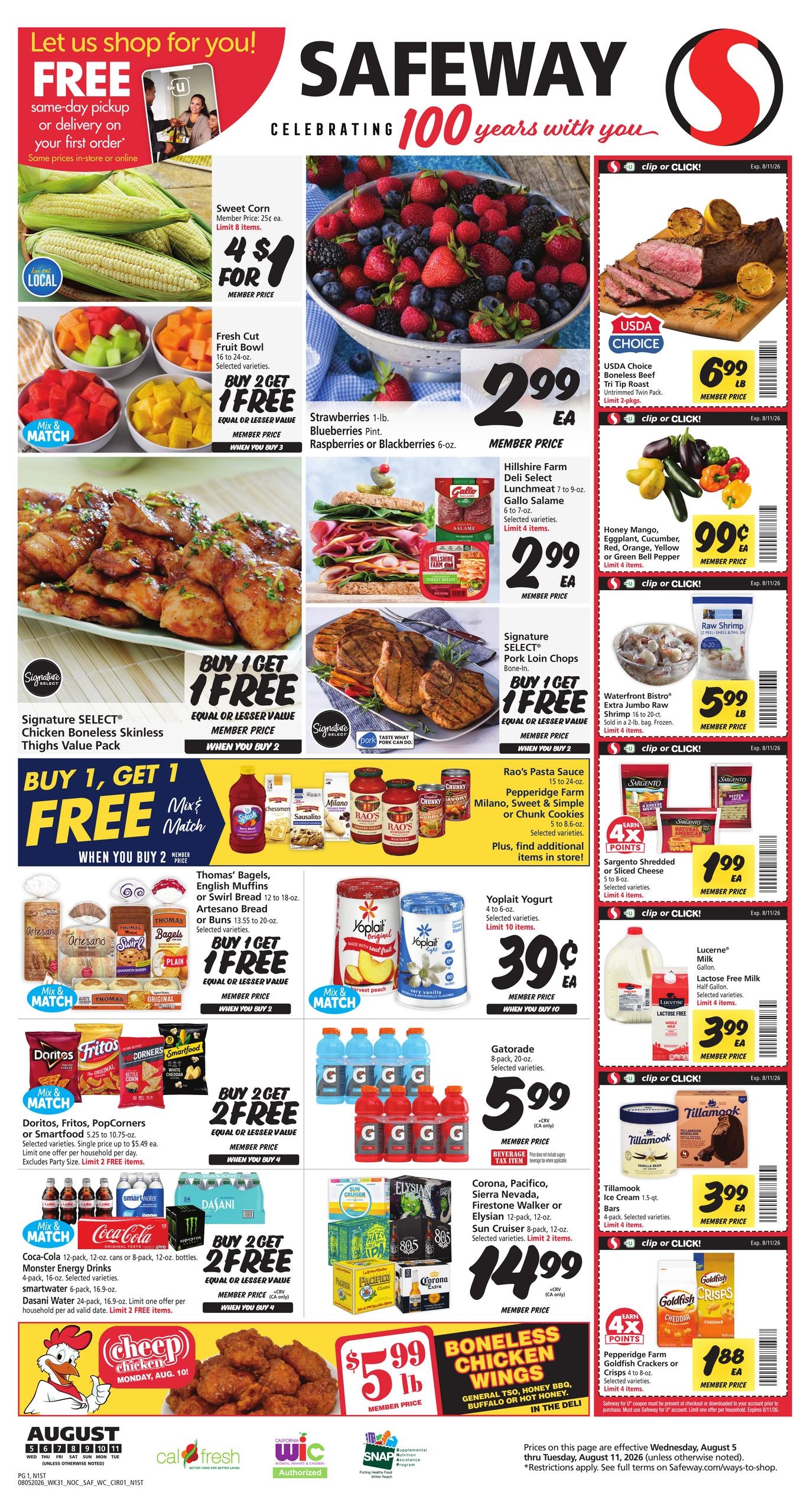 Safeway (Oakland–San Francisco Area, CA) Weekly Ad August 5 - 11, 2026