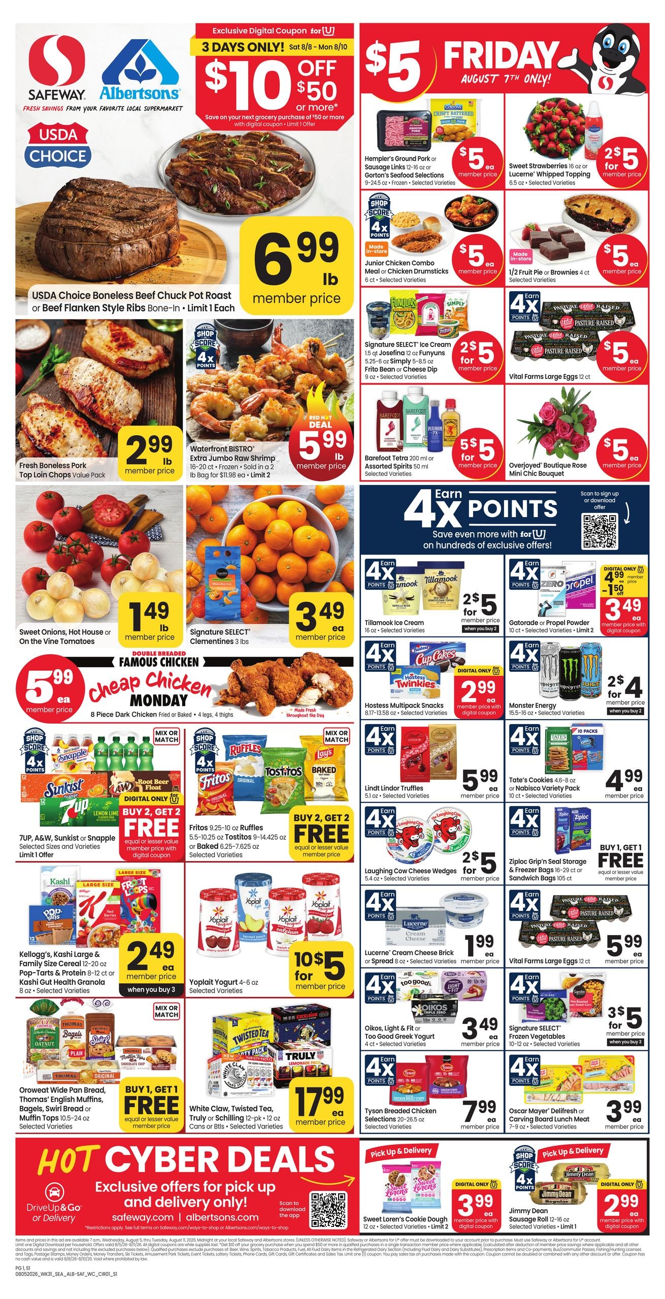 Safeway (Kent–Seattle Area, WA) Weekly Ad August 5 - 11, 2026