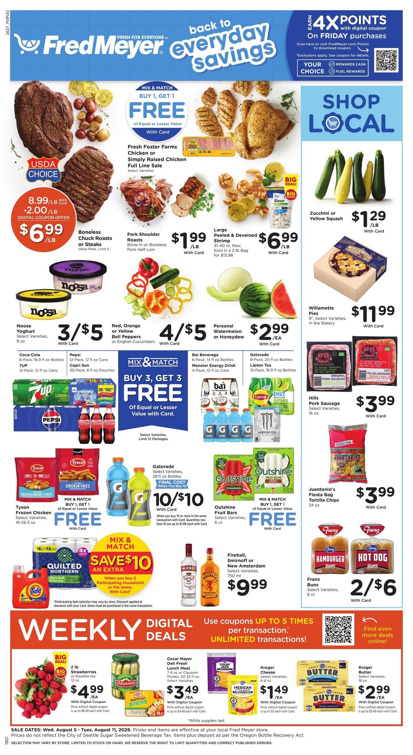 Fred Meyer (Kent–Renton Area, WA) Weekly Ad August 5 - 11, 2026