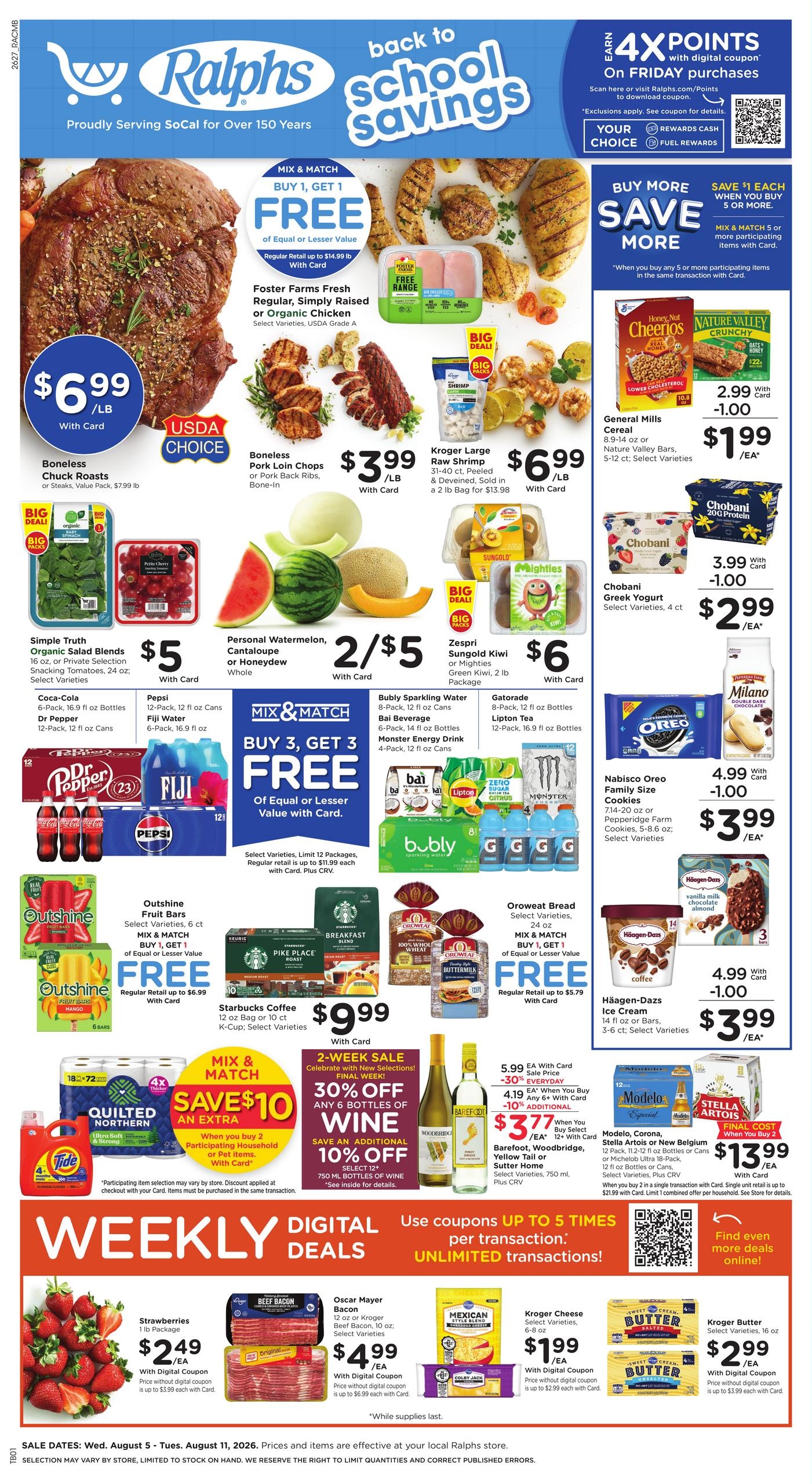 Ralphs (Adelanto Area, CA) Weekly Ad August 5 - 11, 2026