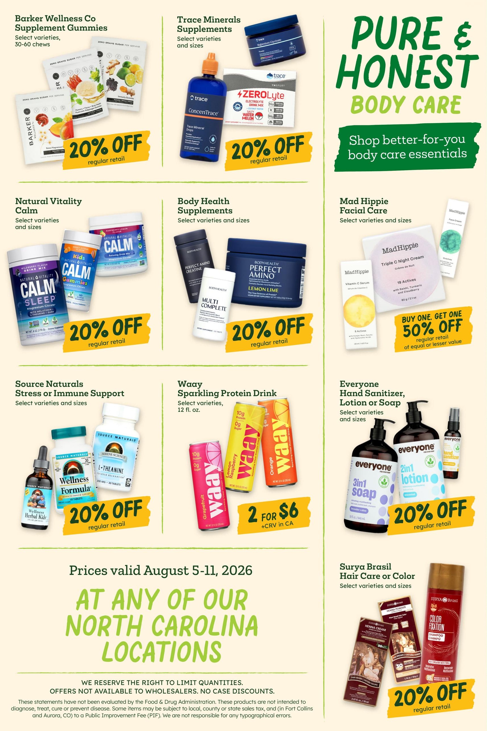 Sprouts Farmers Market (NC, SC) Weekly Ad August 5 - 11, 2026