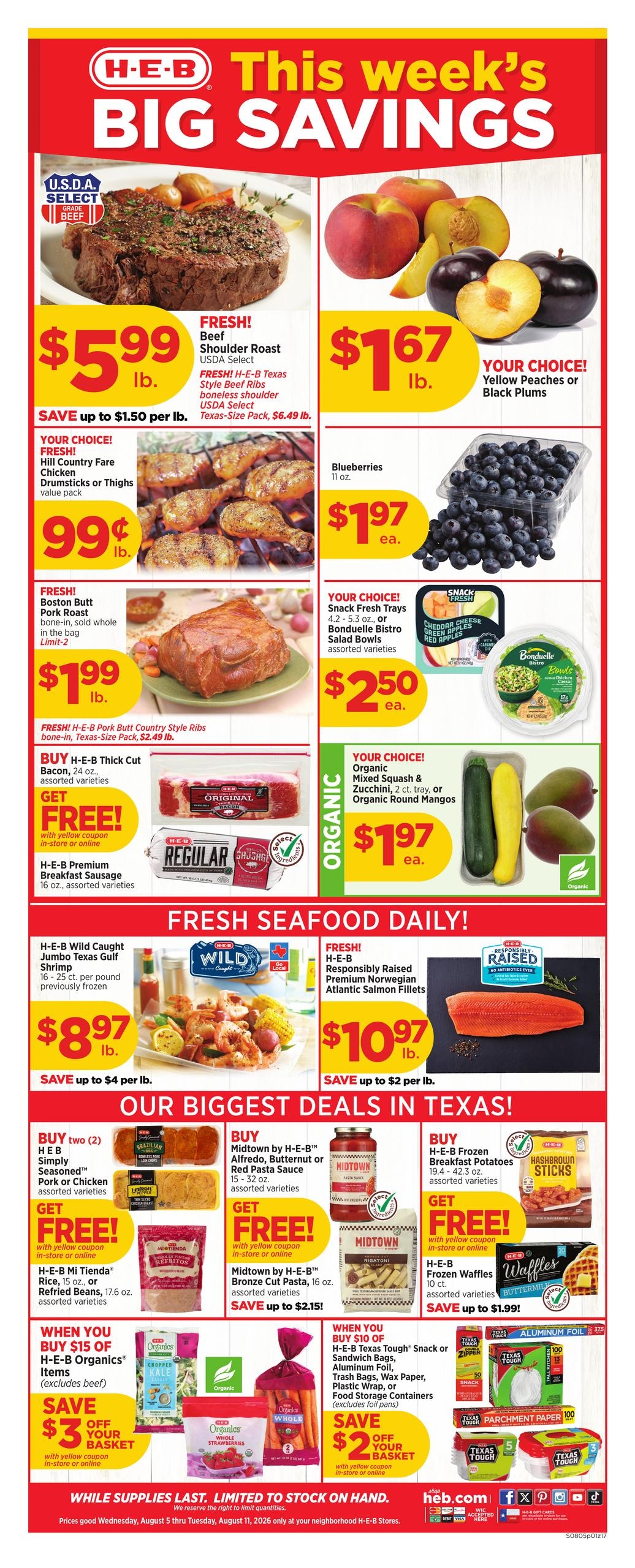 H-E-B (Mc Neil–Round Rock Area, TX) Weekly Ad August 5 - 11, 2026