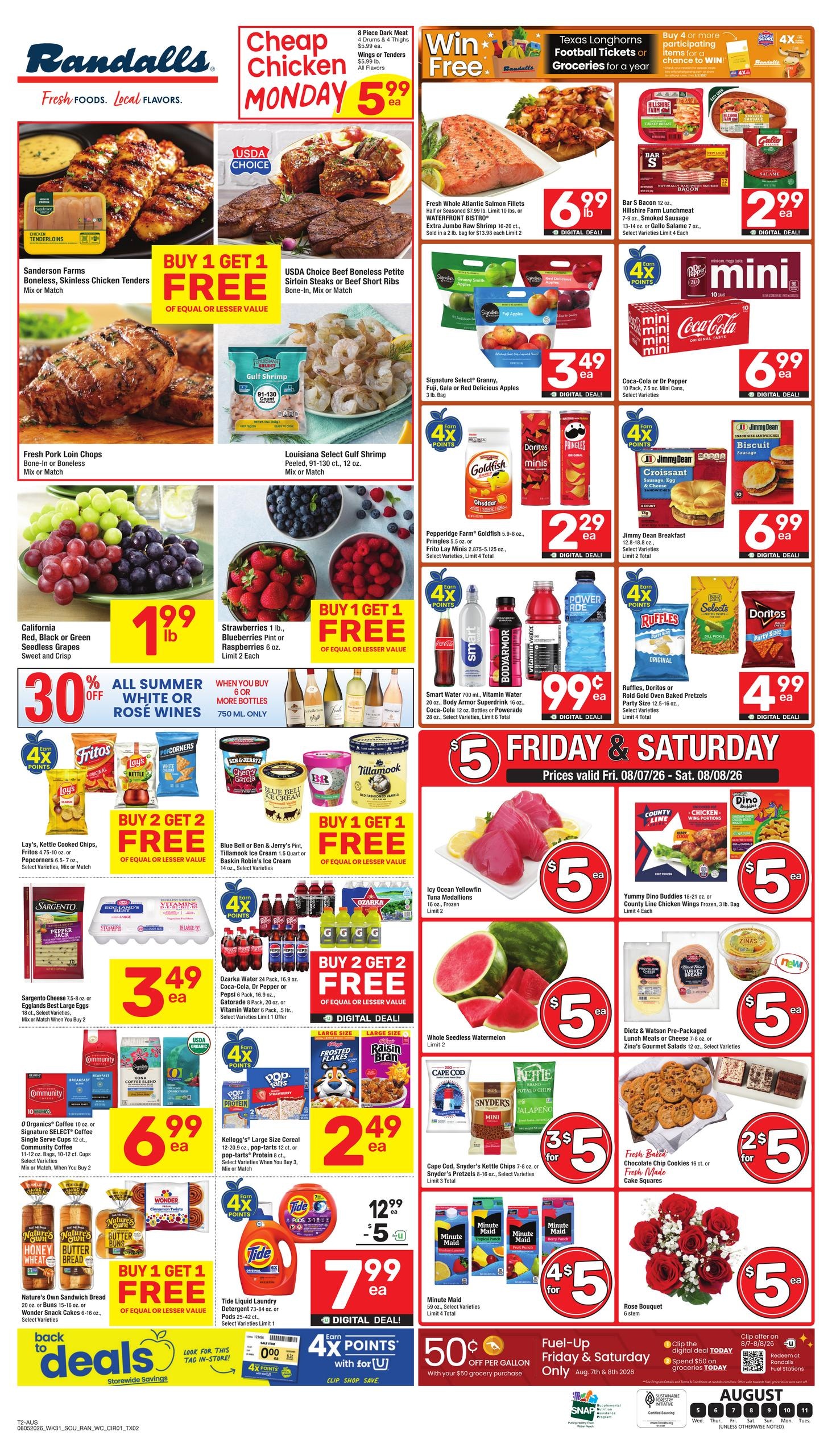 Randalls (Mc Neil–Austin Area, TX) Weekly Ad August 5 - 11, 2026