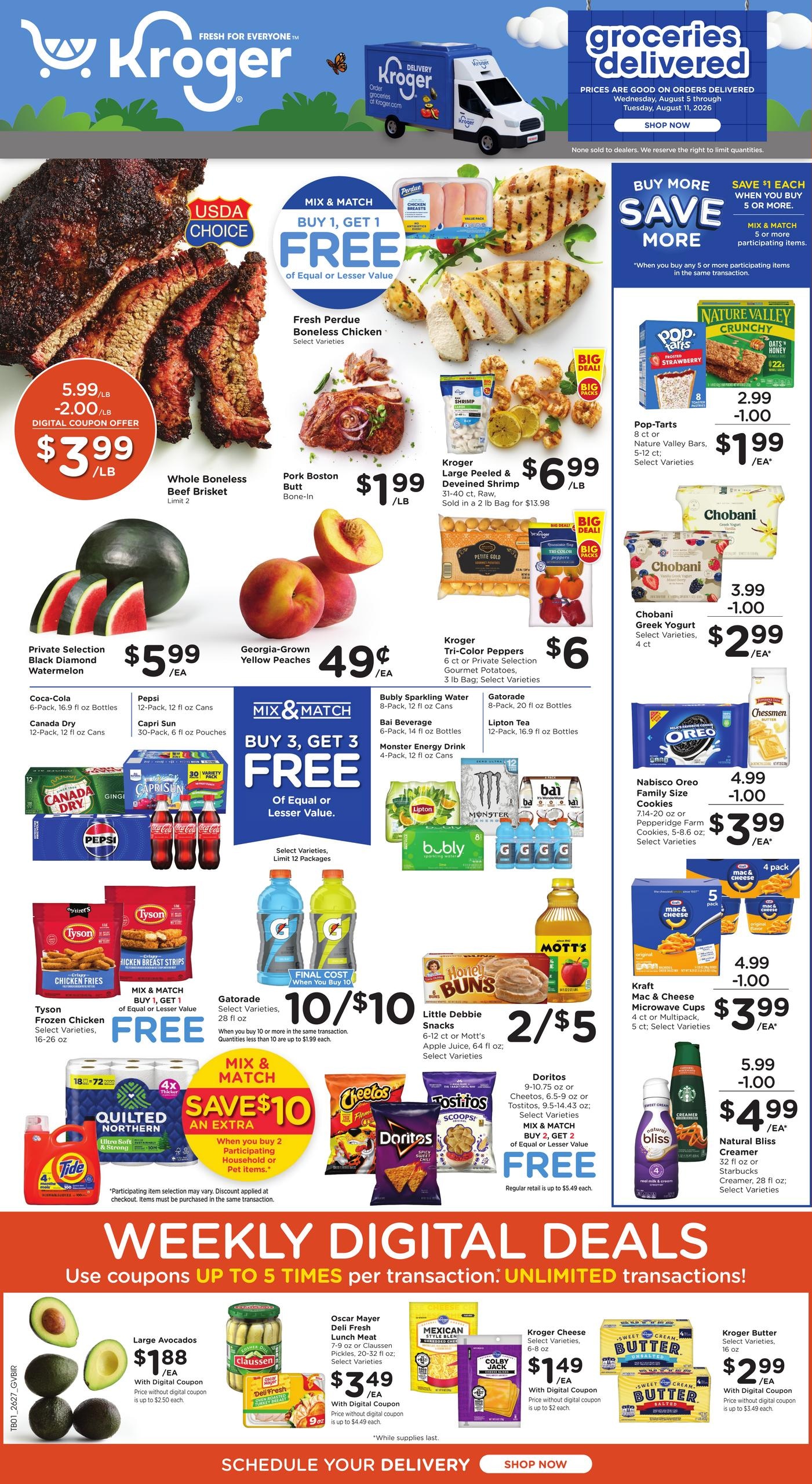 Kroger (Tuscaloosa–Cottondale Area, AL) Ocado FC04 Weekly Ad August 5 - 11, 2026
