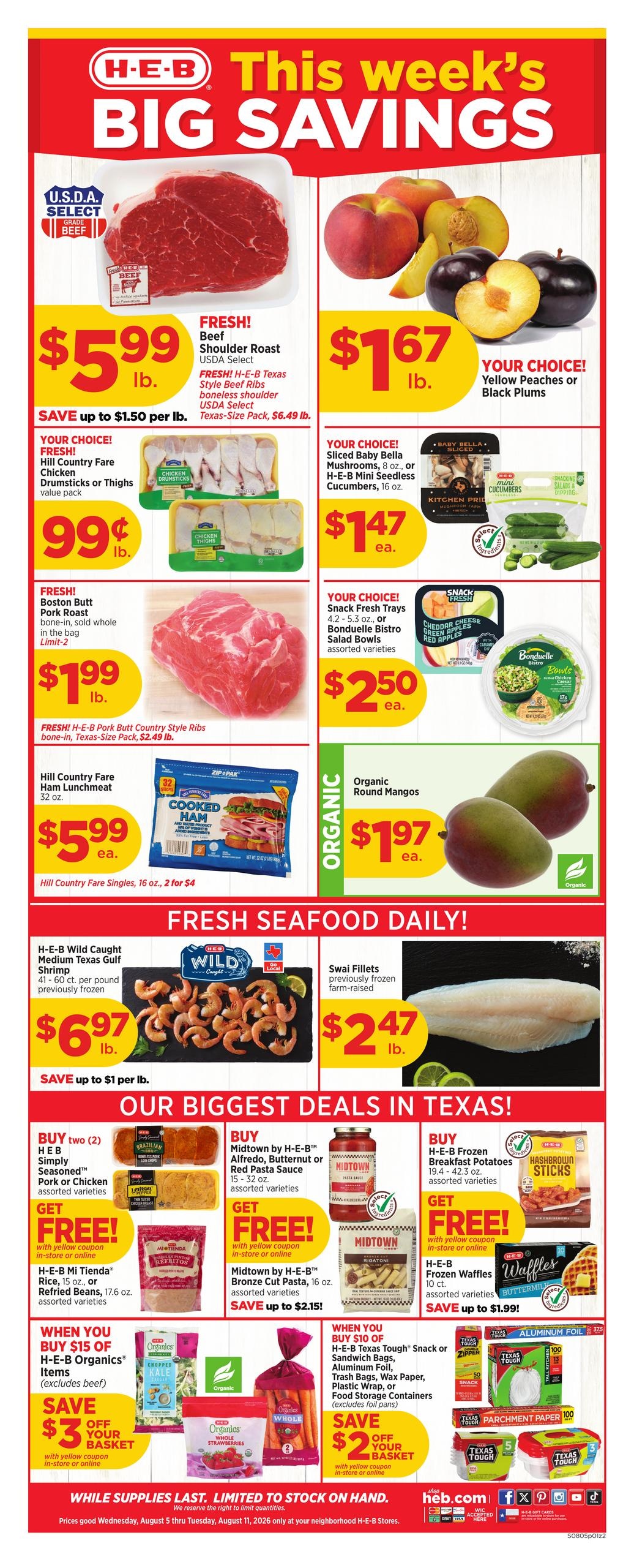 H-E-B (San Antonio Area, TX) Weekly Ad August 5 - 11, 2026