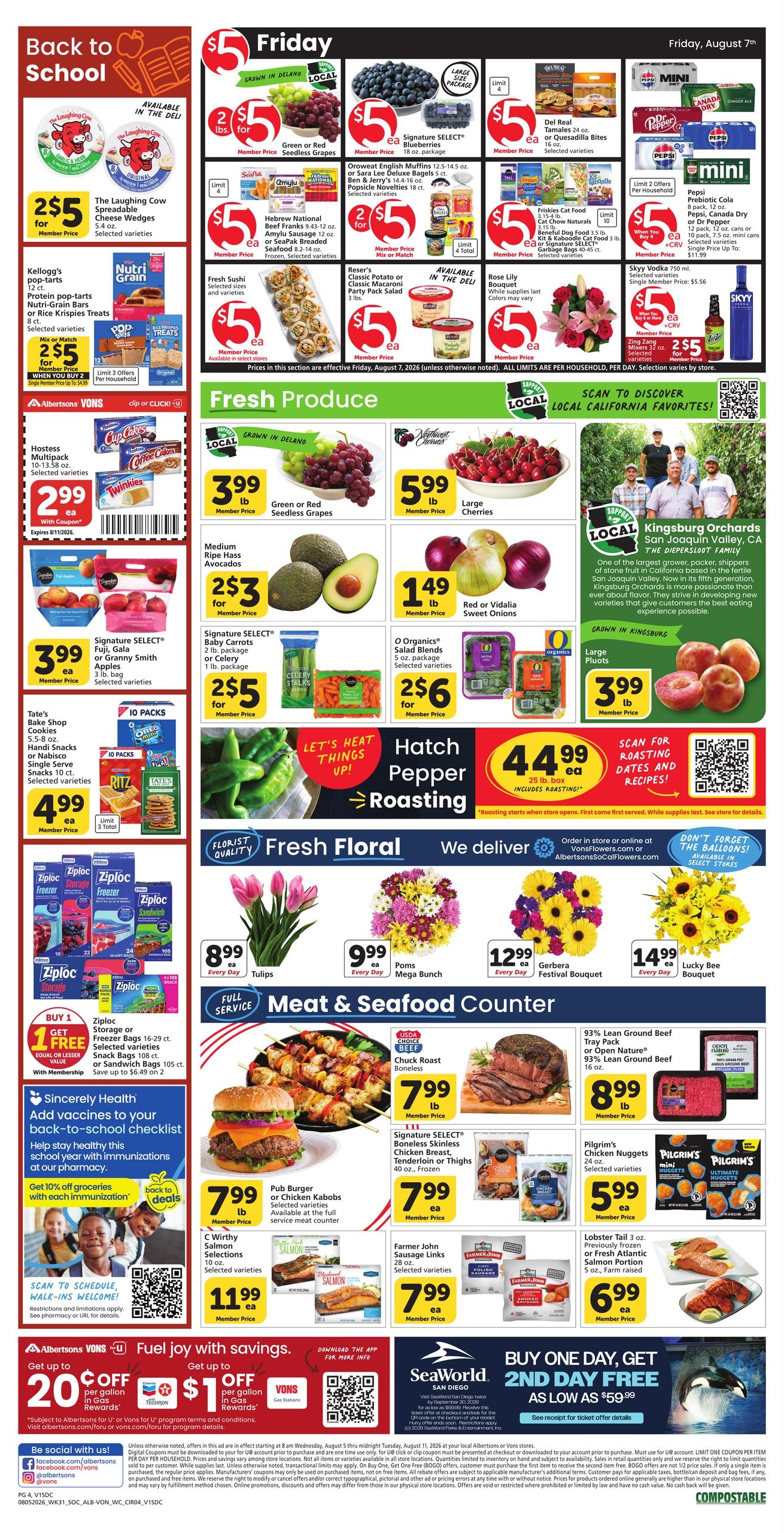 Albertsons (San Diego–La Jolla Area, CA) Weekly Ad August 5 - 11, 2026