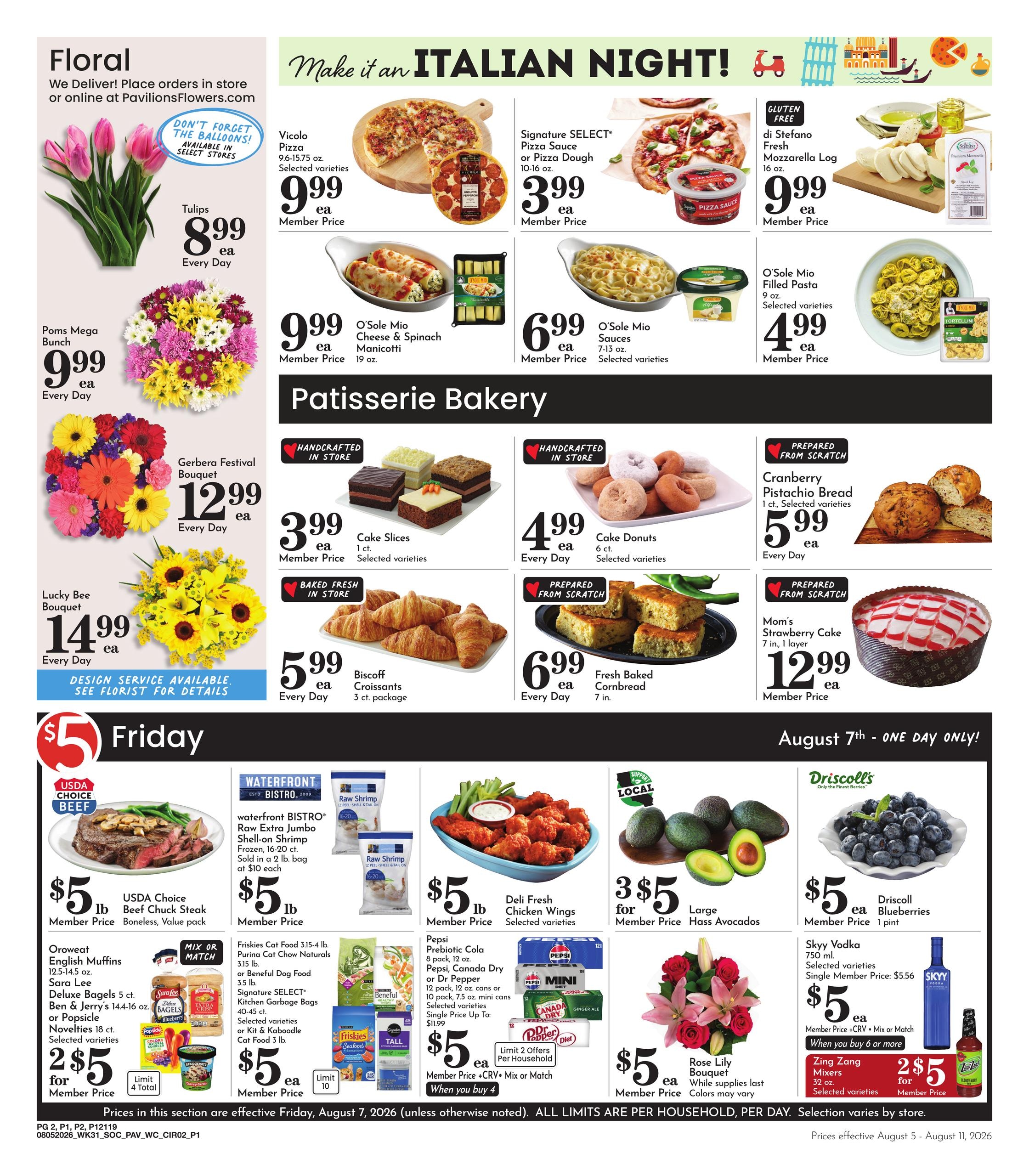 Pavilions (San Diego–National City Area, CA) Weekly Ad August 5 - 11, 2026