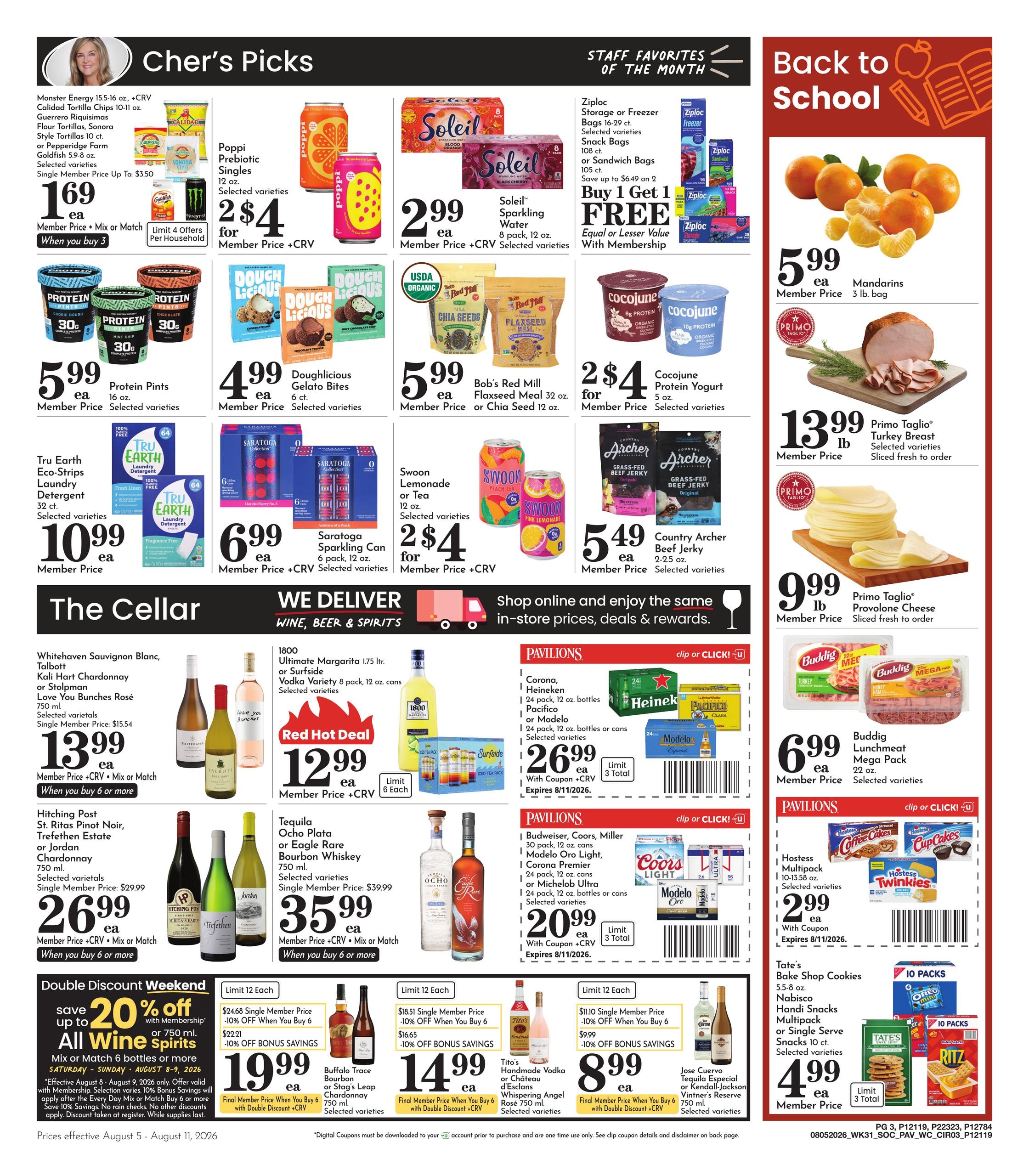 Pavilions (San Diego–National City Area, CA) Weekly Ad August 5 - 11, 2026