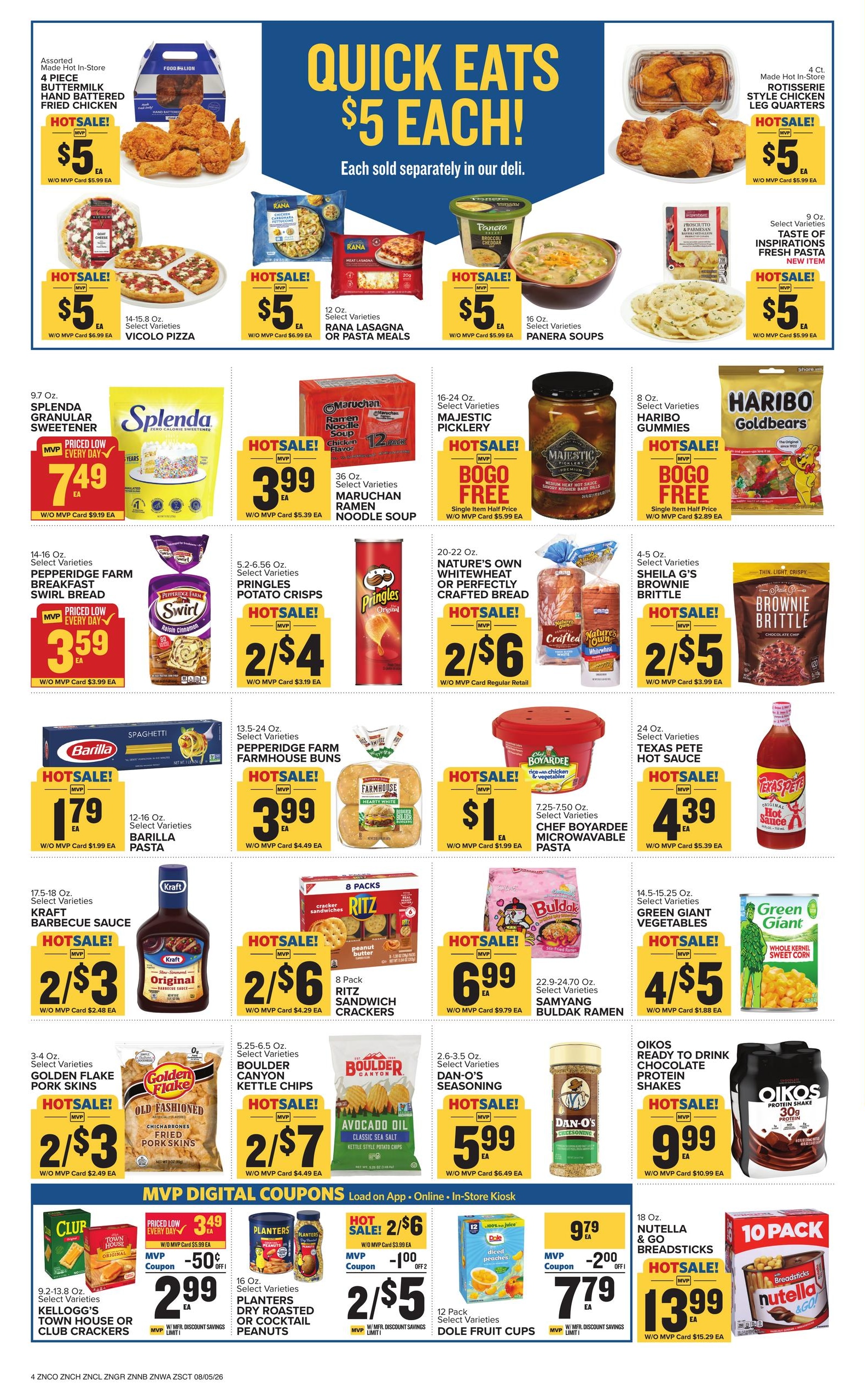 Food Lion (Charlotte–Concord Area, NC) Weekly Ad August 5 - 11, 2026