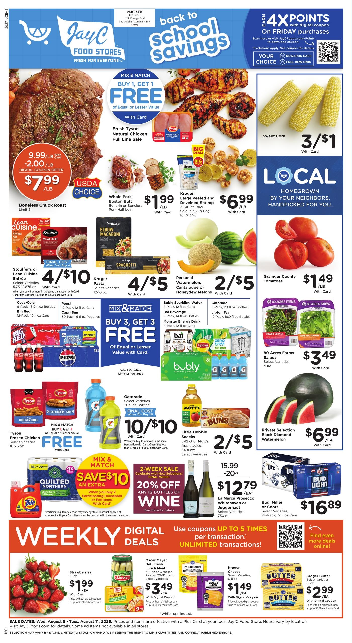 JayC Food Stores (IN, KY) Weekly Ad August 5 - 11, 2026