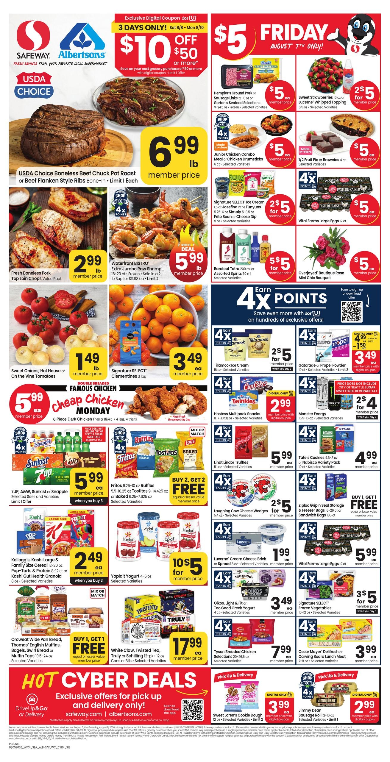Albertsons (Seattle–Rollingbay Area, WA) Weekly Ad August 5 - 11, 2026