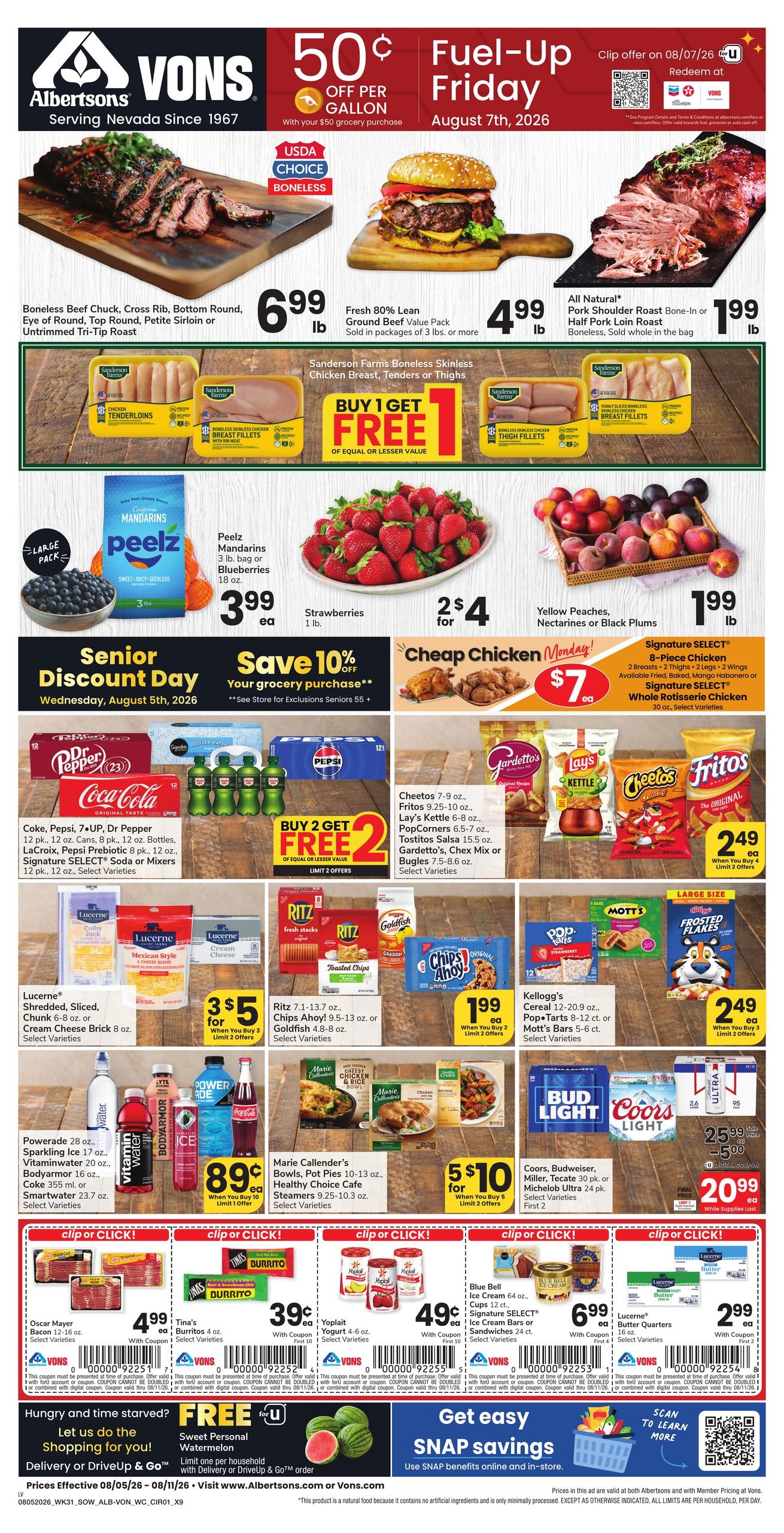 Vons (Las Vegas–Henderson Area, NV) Weekly Ad August 5 - 11, 2026