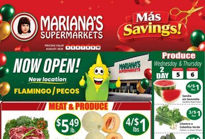 Mariana's Supermarkets (Las Vegas–North Las Vegas Area, NV) Weekly Ad August 4 - 10, 2026