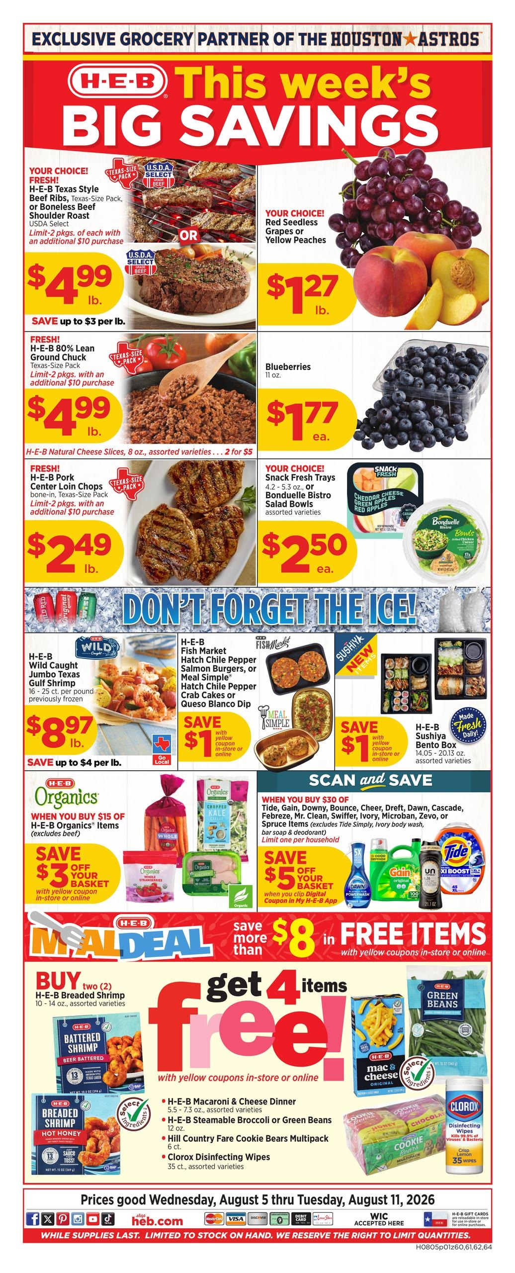 H-E-B (League City–Manvel Area, TX) Weekly Ad August 5 - 11, 2026