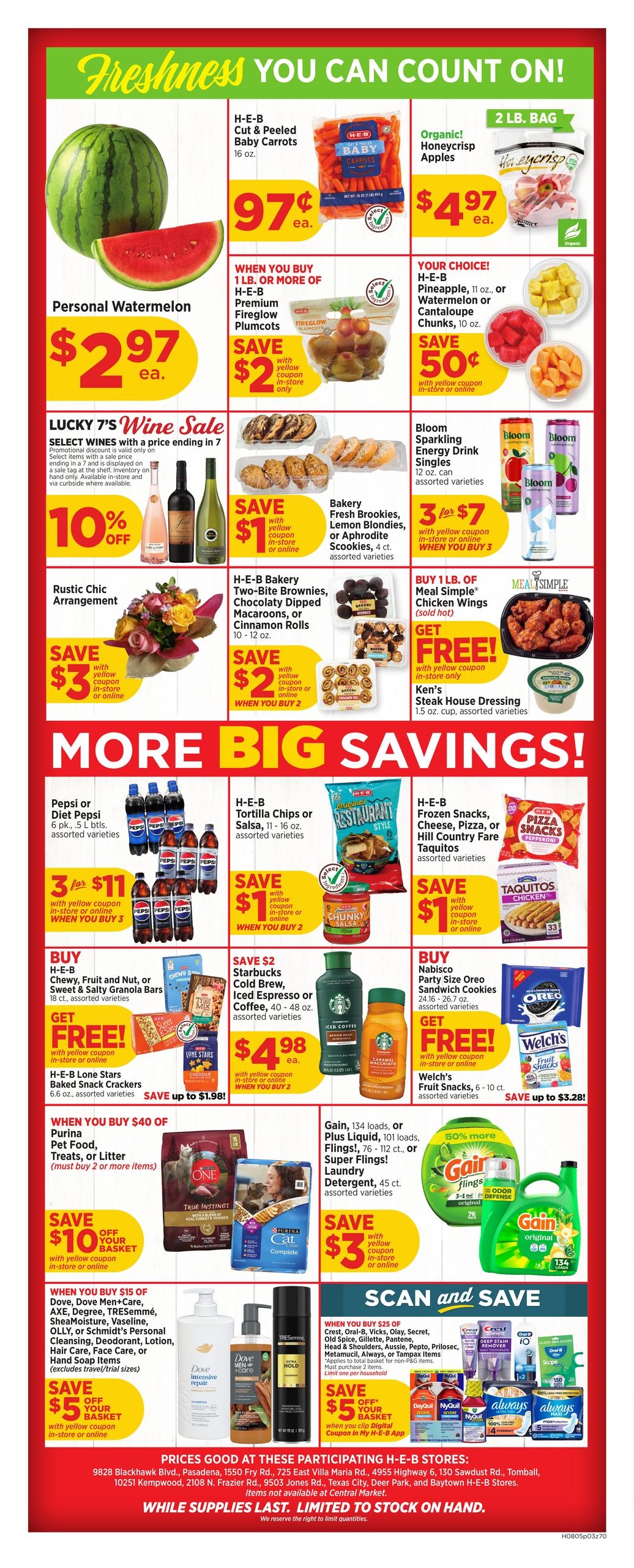 H-E-B (Conroe–Pasadena Area, TX) Weekly Ad August 5 - 11, 2026