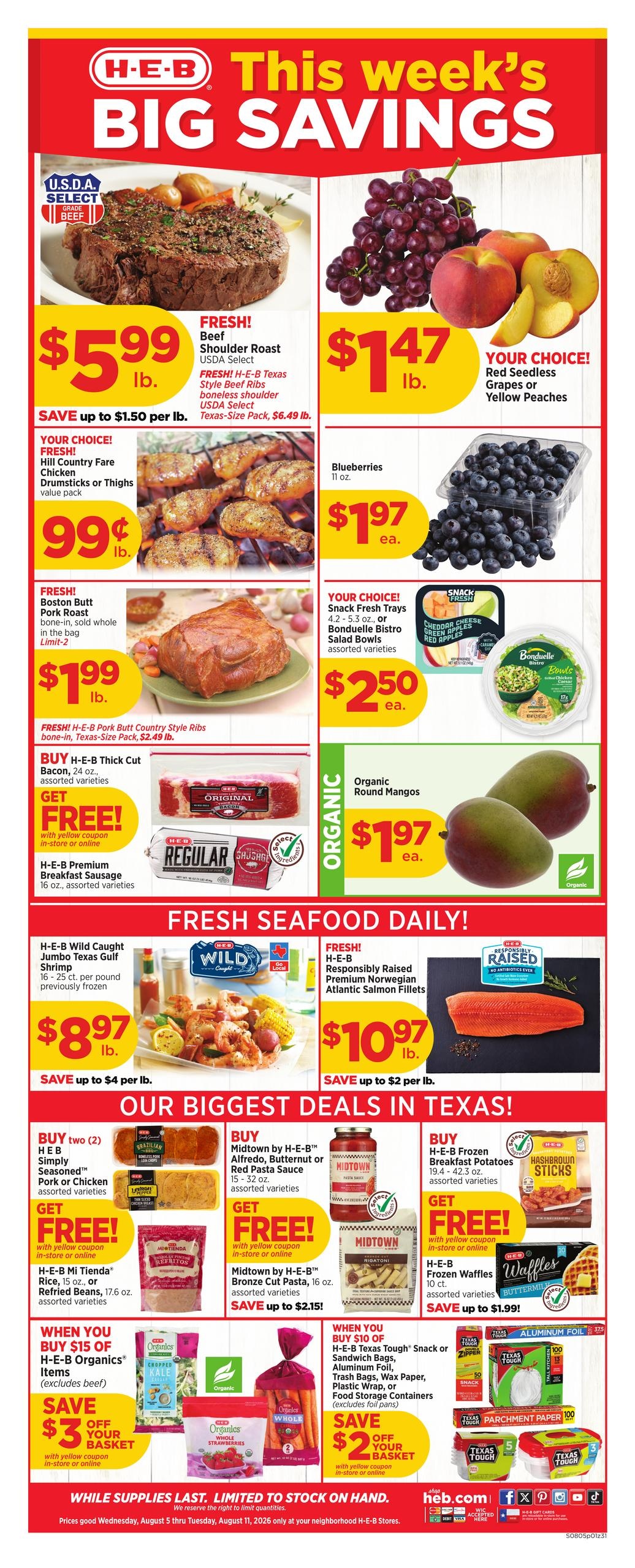 H-E-B (Victoria Area, TX) Weekly Ad August 5 - 11, 2026