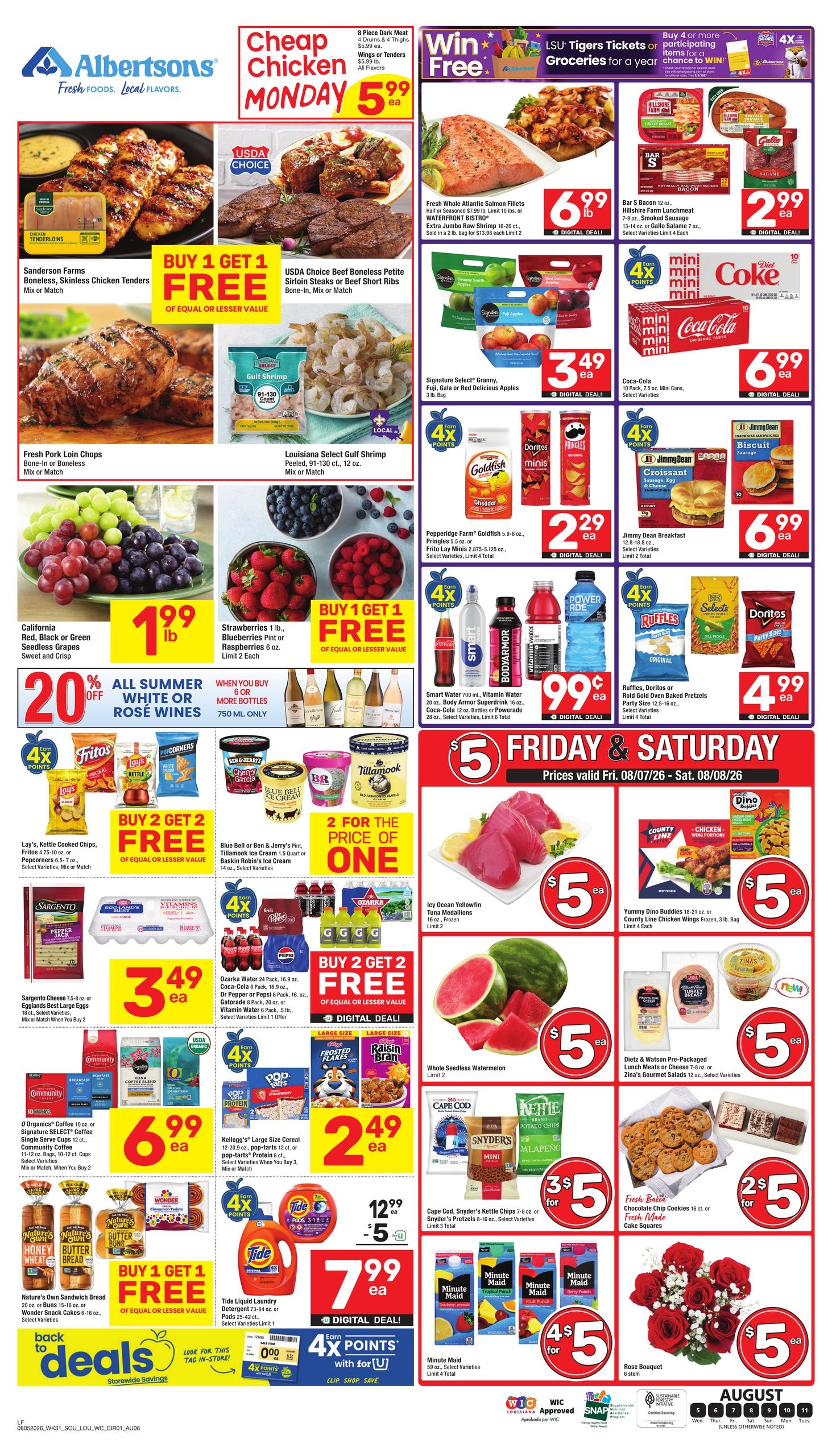 Albertsons (Lafayette–Mamou Area, LA) Weekly Ad August 5 - 11, 2026