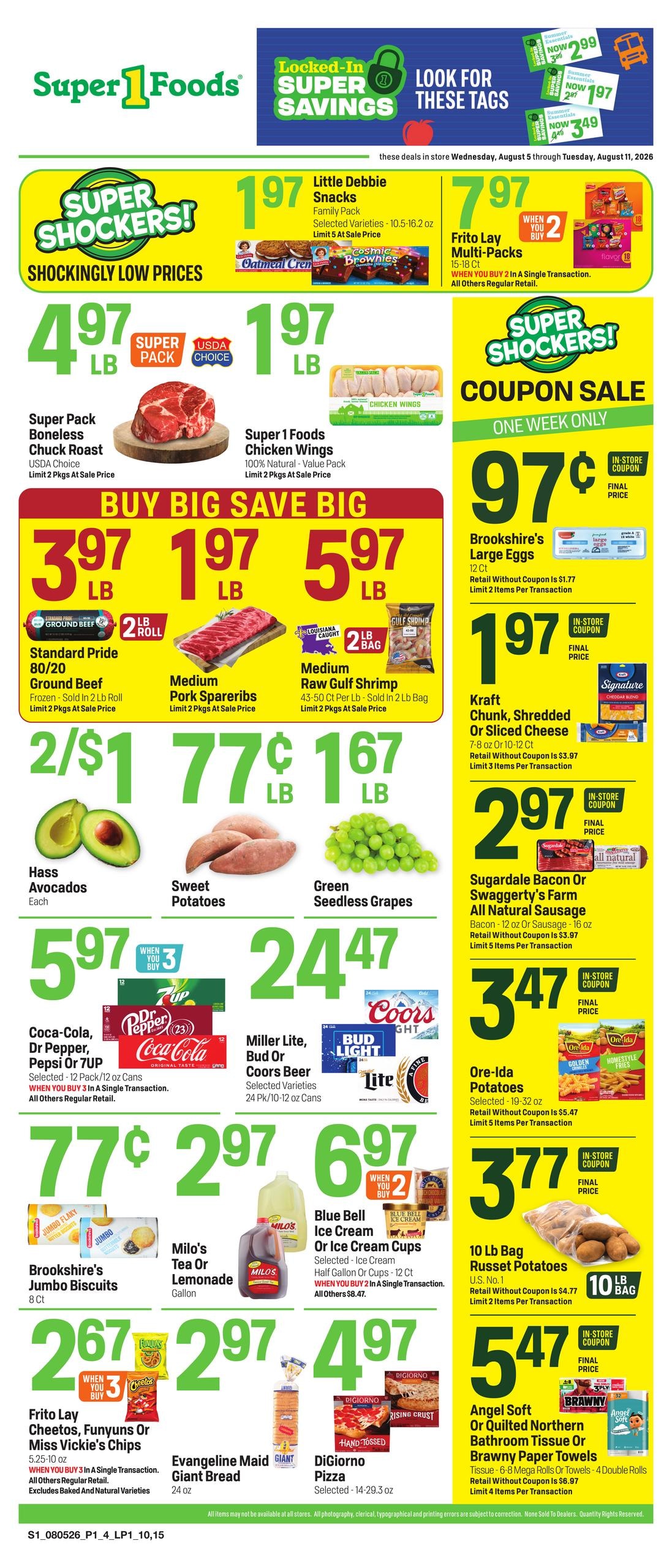 Super 1 Foods & Discount Pharmacy Weekly Ad August 5 - 11, 2026