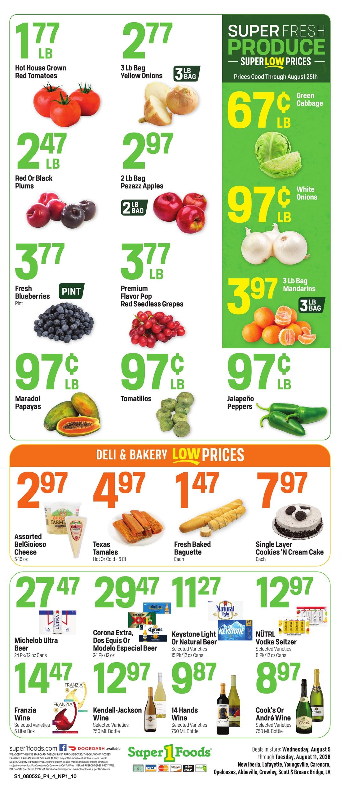 Super 1 Foods & Discount Pharmacy Weekly Ad August 5 - 11, 2026
