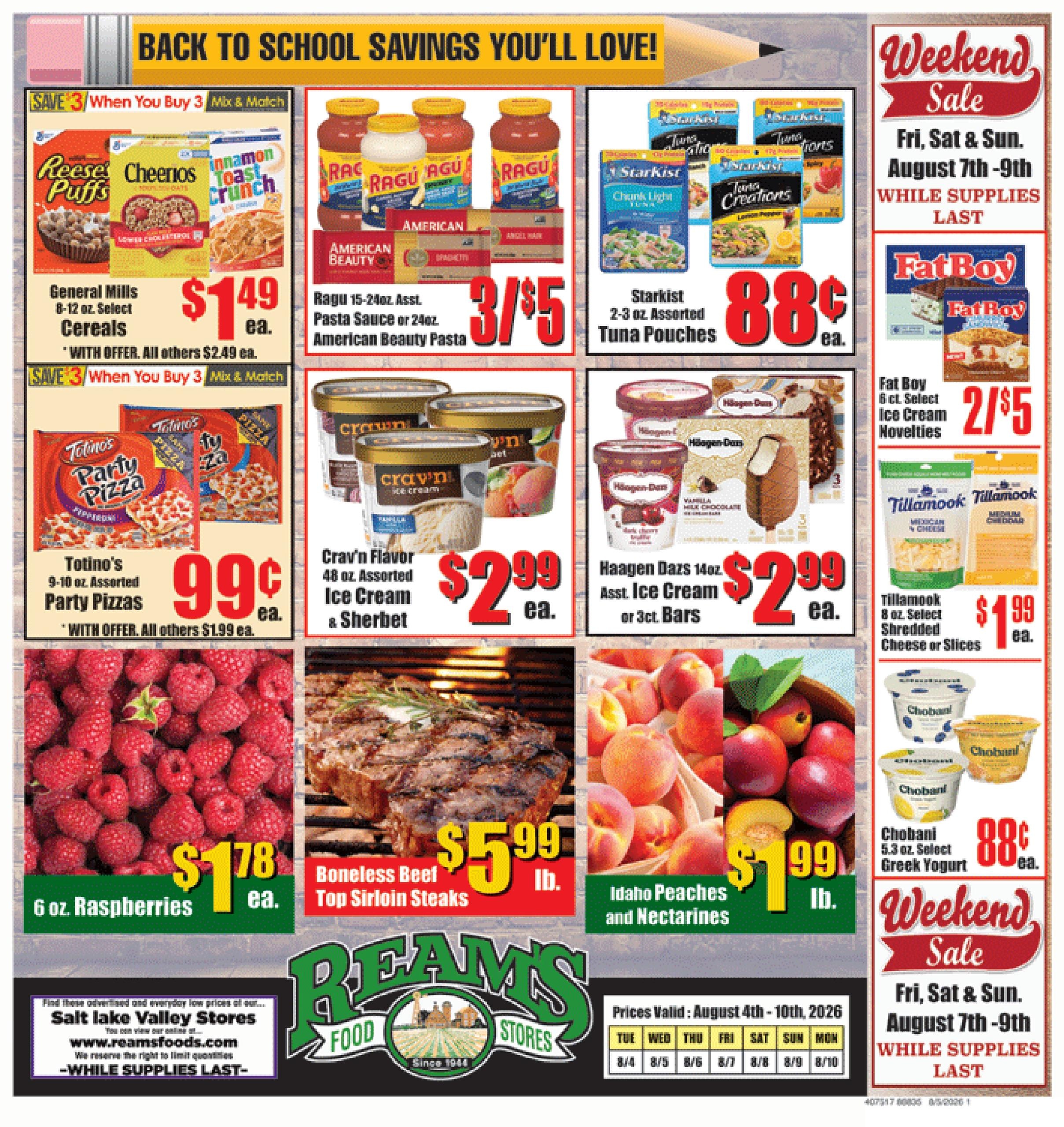 Reams Food Stores Weekly Ad August 4 - 10, 2026