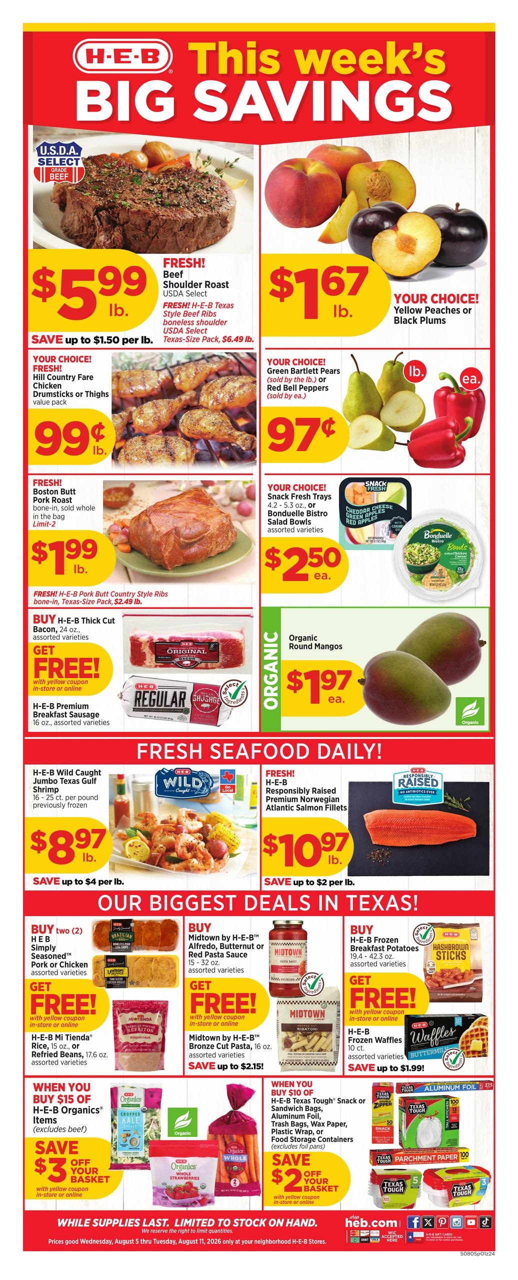 H-E-B (McAllen–Mission Area, TX) Weekly Ad August 5 - 11, 2026