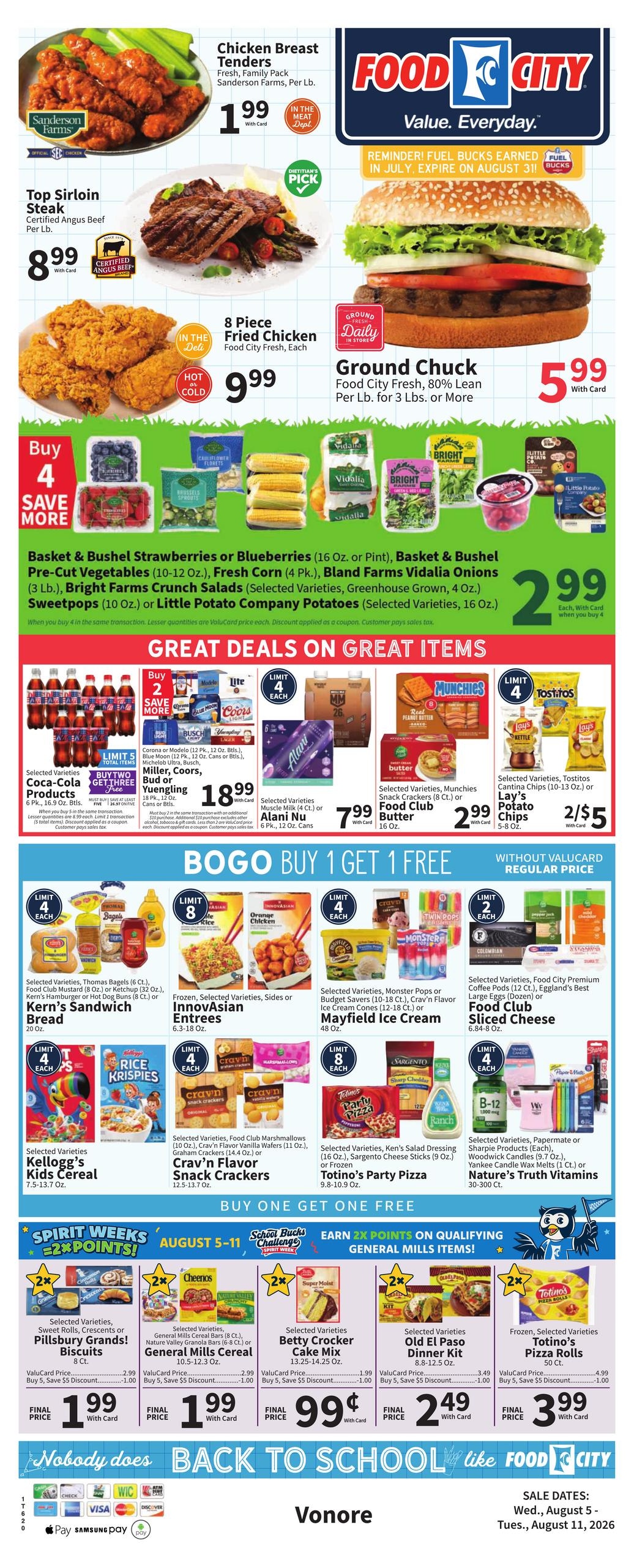 FoodCity (Andrews Area, NC) Weekly Ad August 5 - 11, 2026