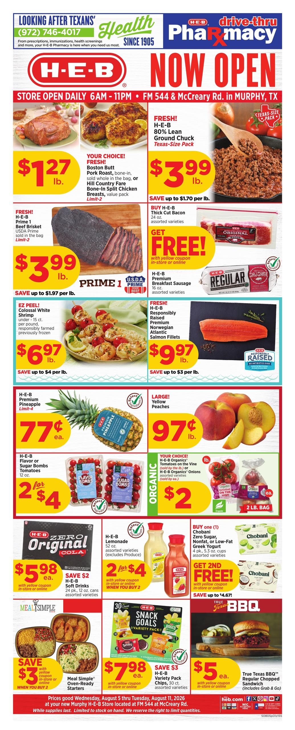 H-E-B (Garland Area, TX) Weekly Ad August 5 - 11, 2026