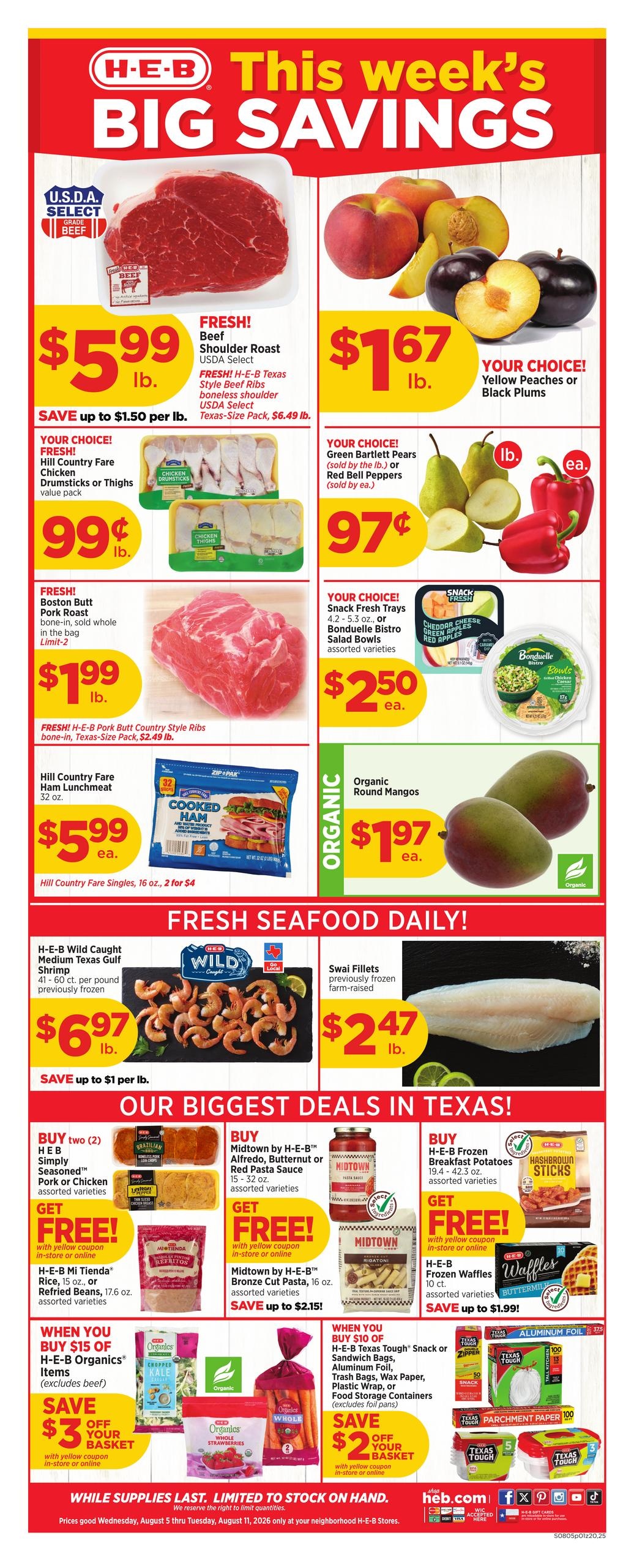 H-E-B (Brackettville Area, TX) Weekly Ad August 5 - 11, 2026