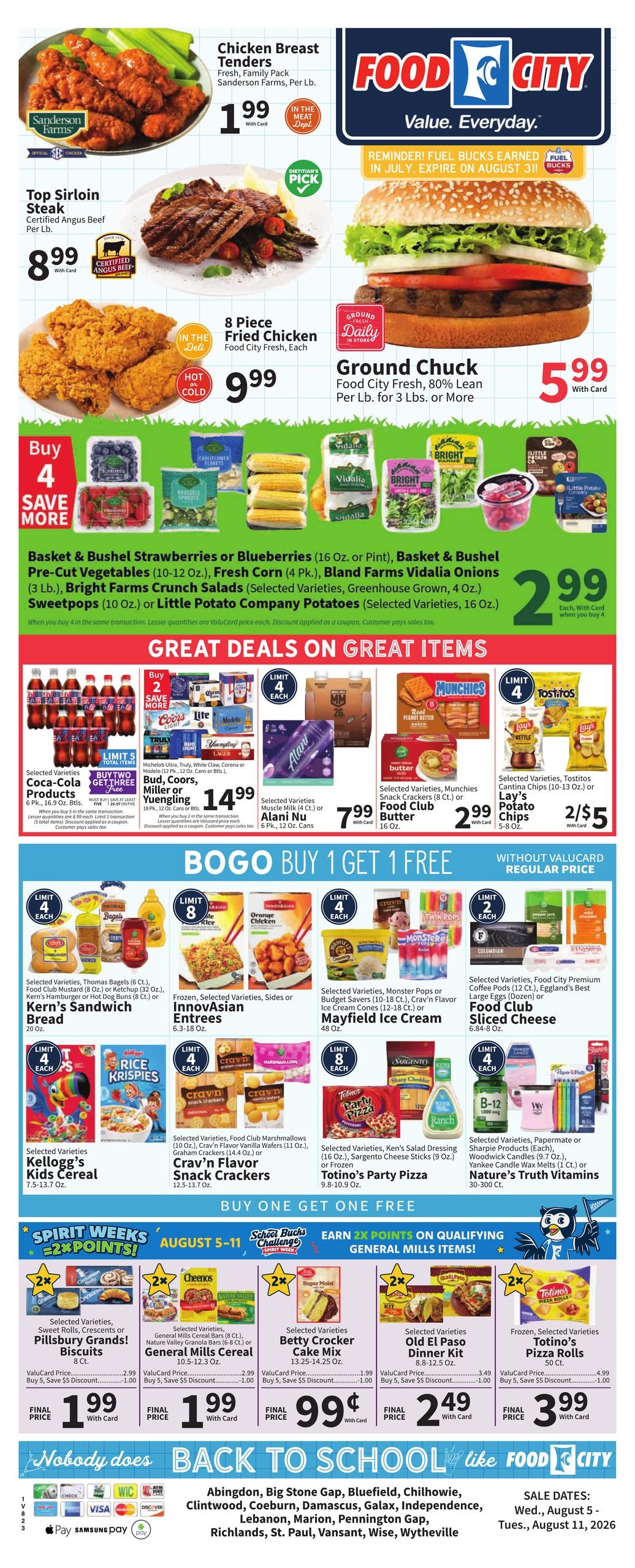 FoodCity (NC, VA, WV) Weekly Ad August 5 - 11, 2026