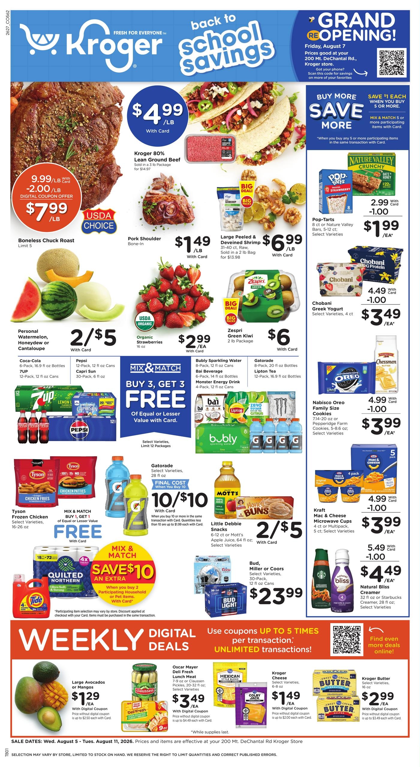 Kroger (Wheeling Area, WV) Weekly Ad August 5 - 11, 2026
