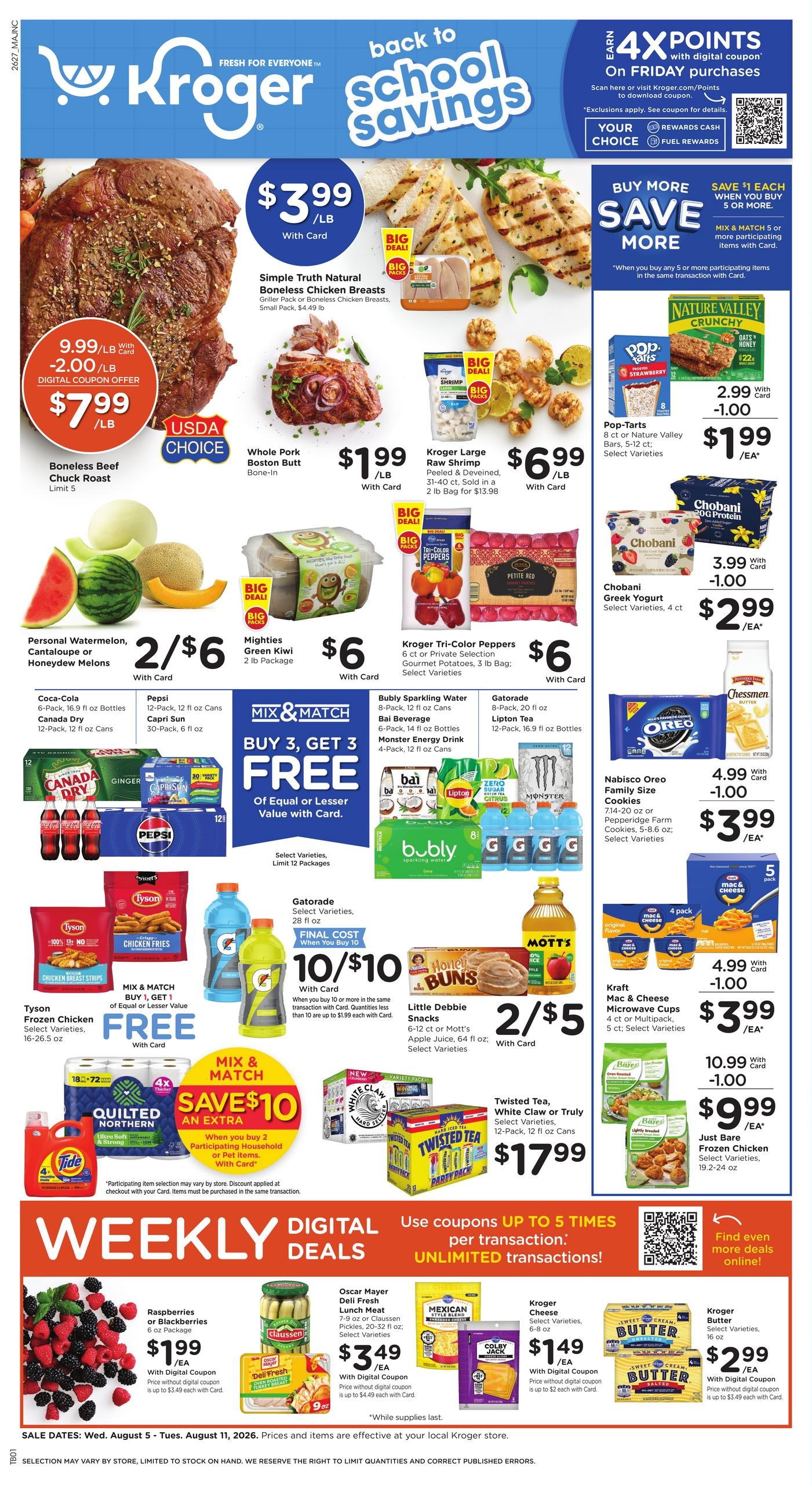 Kroger (Johnson City–Milligan Area, TN) Weekly Ad August 5 - 11, 2026