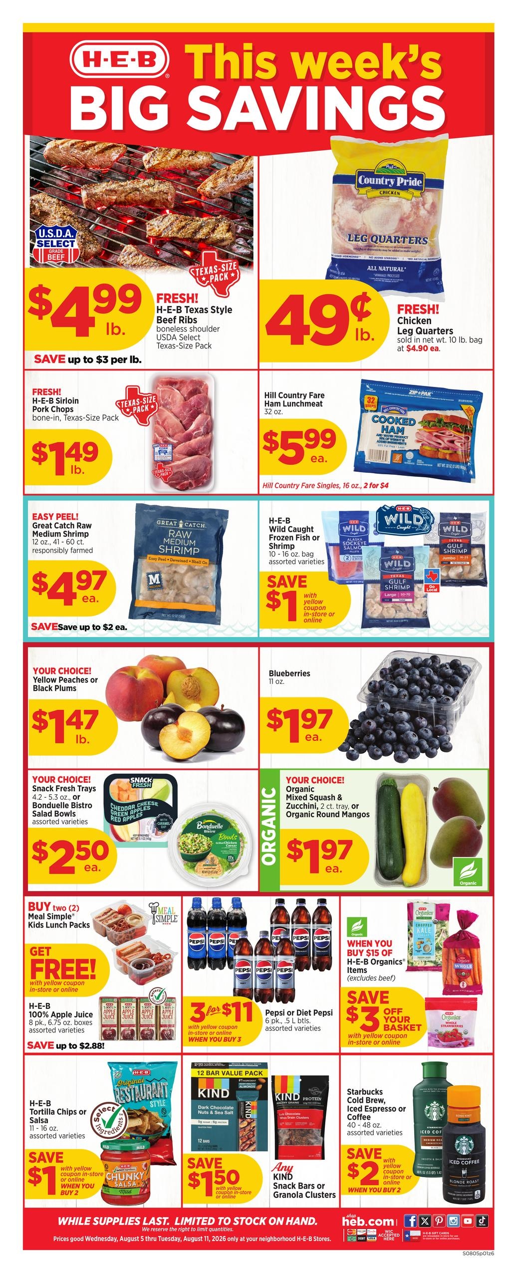 H-E-B (Odessa Area, TX) Weekly Ad August 5 - 11, 2026