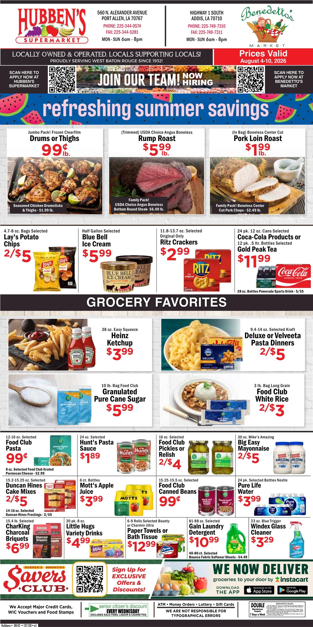 Hubben's Supermarket Weekly Ad August 4 - 10, 2026