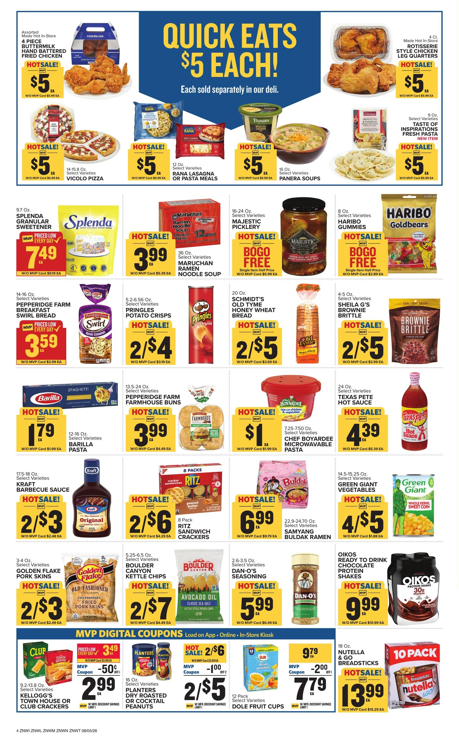 Food Lion (Wilmington Area, NC) Weekly Ad August 5 - 11, 2026