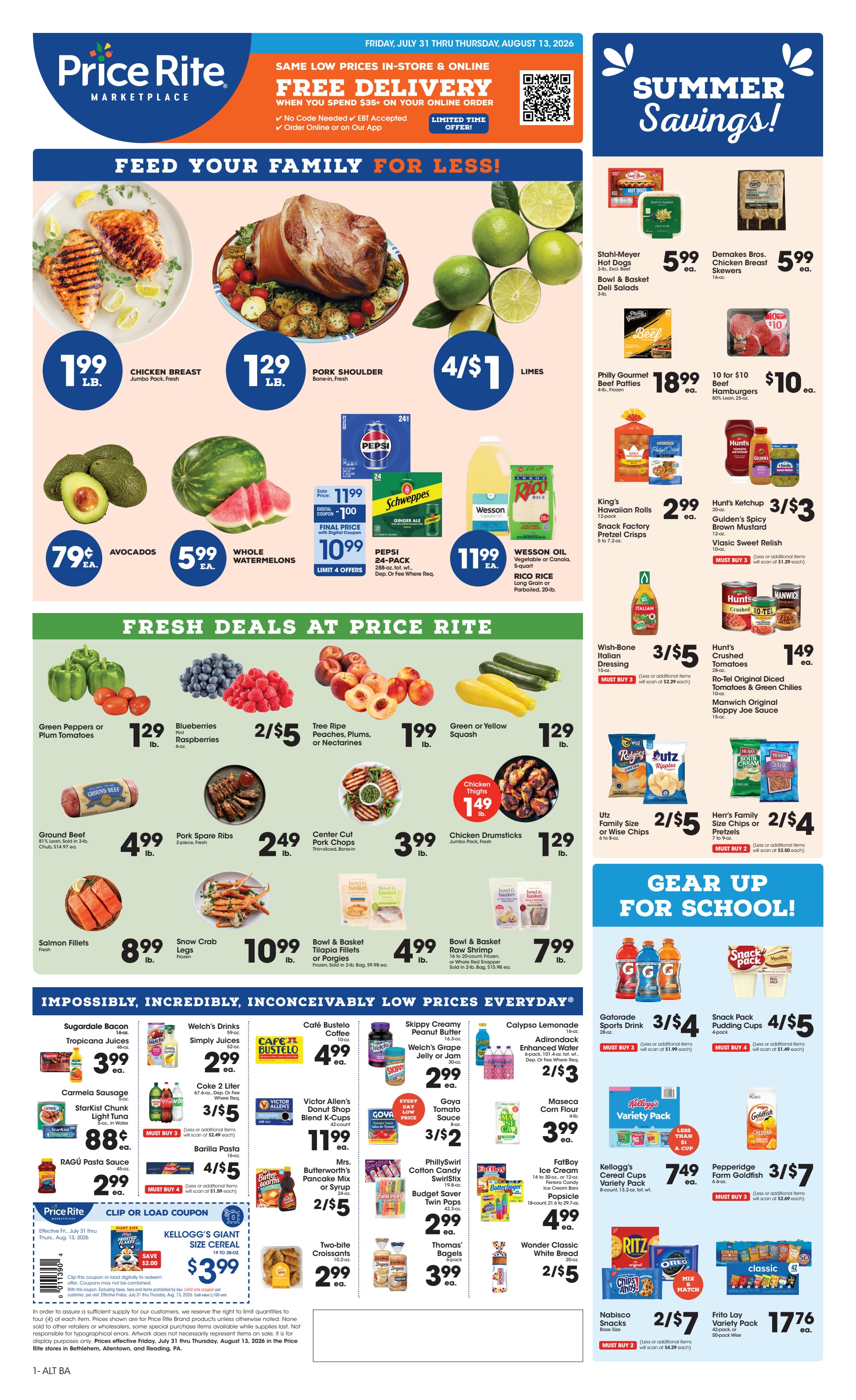 Price Rite (1720 South 4th Street, Allentown, PA) Weekly Ad July 31 - August 13, 2026