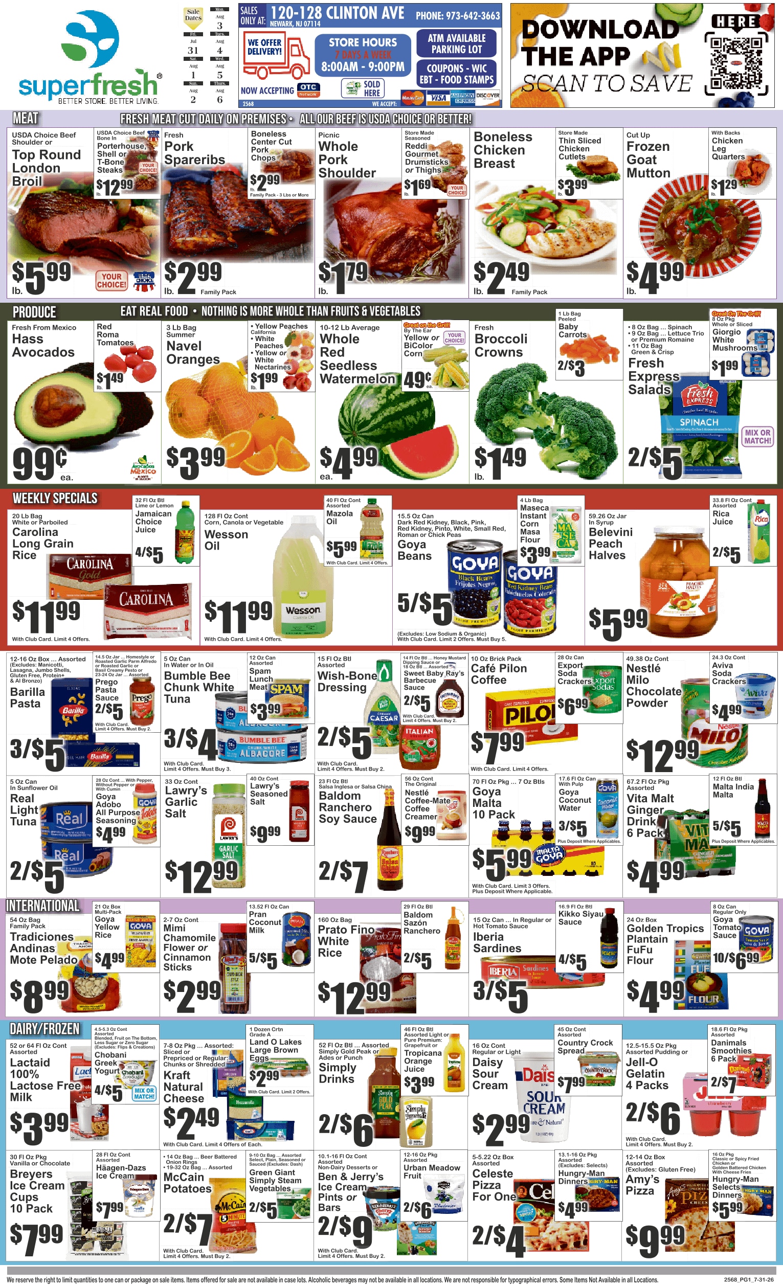 SuperFresh Supermarkets (Newark, NJ) Weekly Ad July 31 - August 6, 2026
