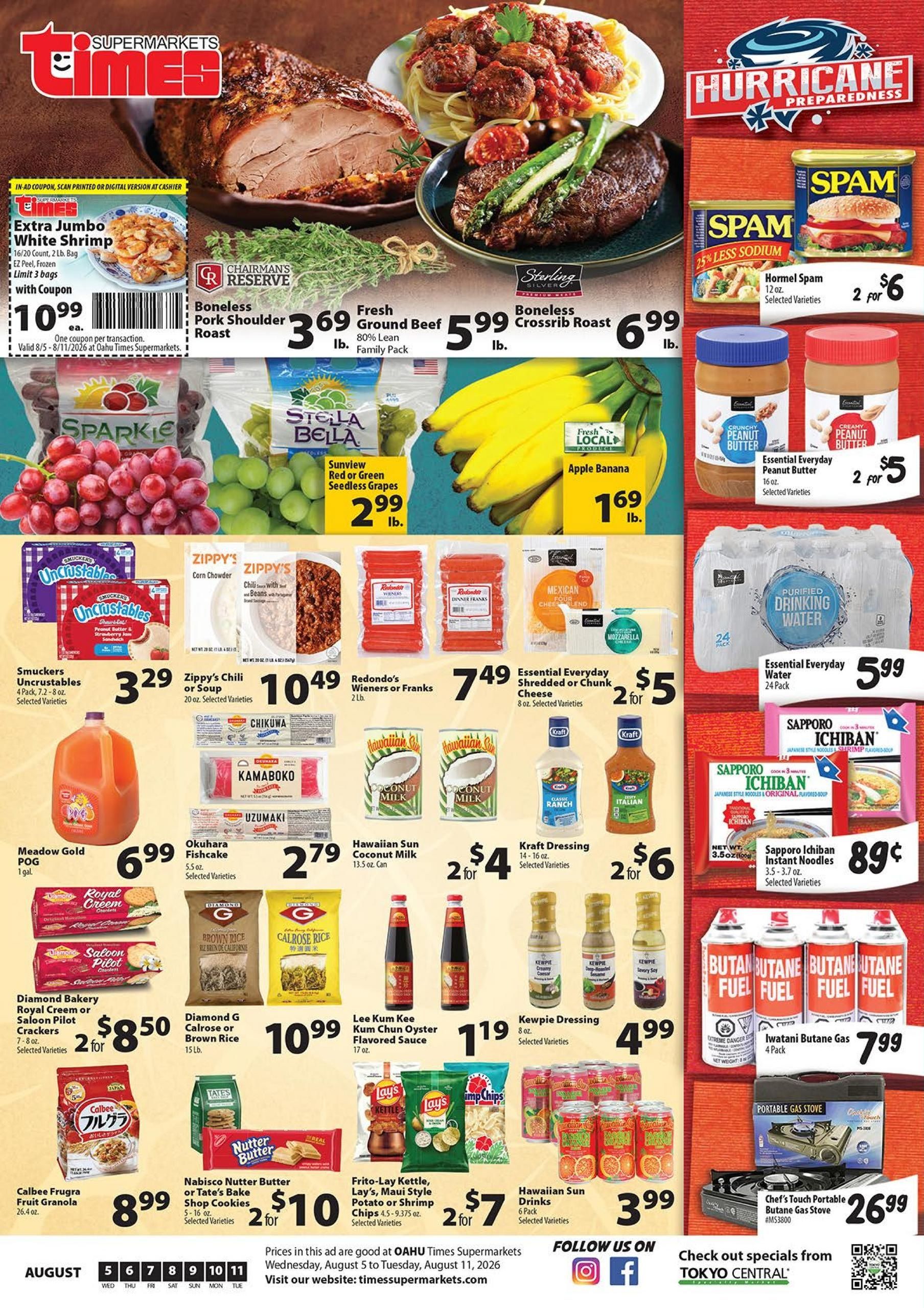 Times Supermarket (Honolulu Area, HI) Weekly Ad August 5 - 11, 2026