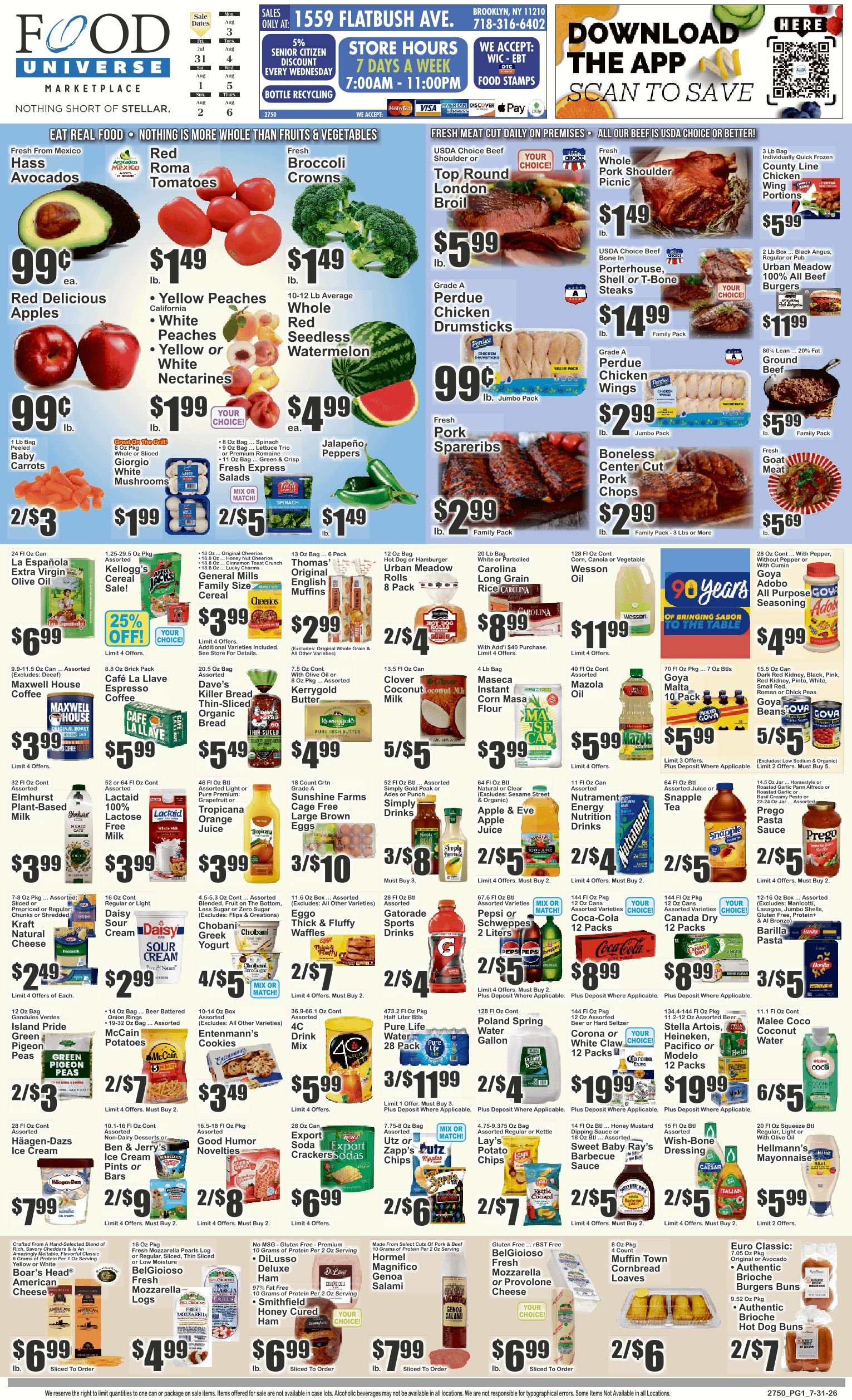 Food Universe (97 Avenue O, Brooklyn, NY) Weekly Ad July 31 - August 6, 2026