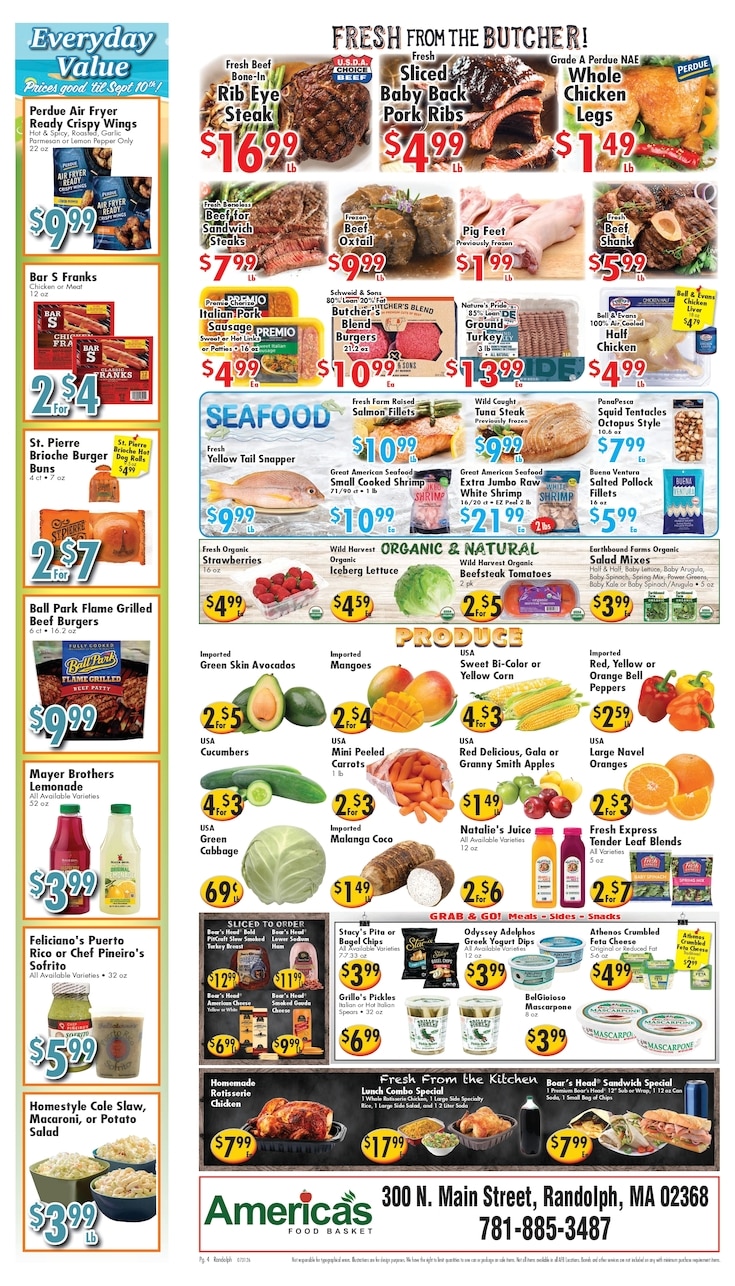 America's Food Basket (300 N Main st, Randolph, MA) Weekly Ad July 31 - August 6, 2026