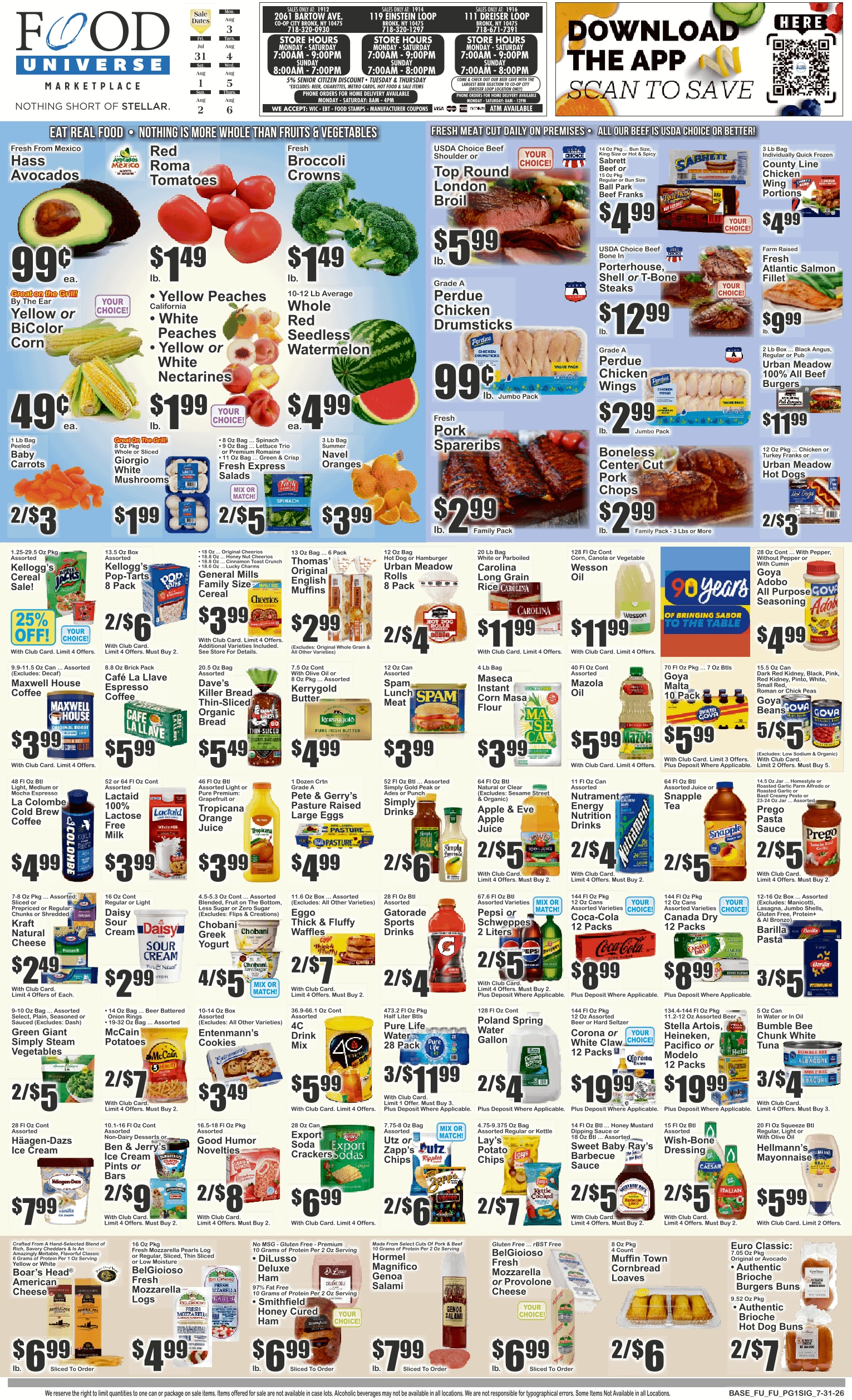 Food Universe Weekly Ad July 31 - August 6, 2026