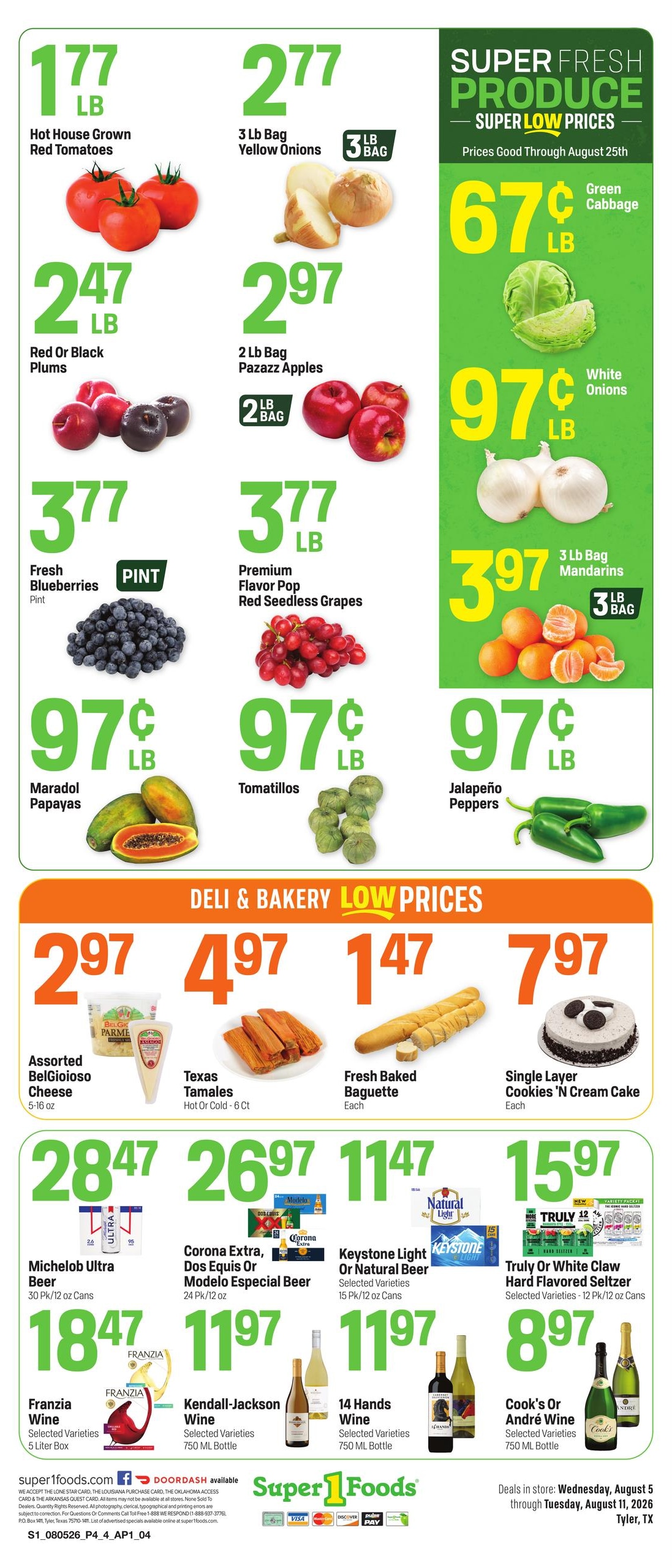 Super 1 Foods & Discount Pharmacy Weekly Ad August 5 - 11, 2026