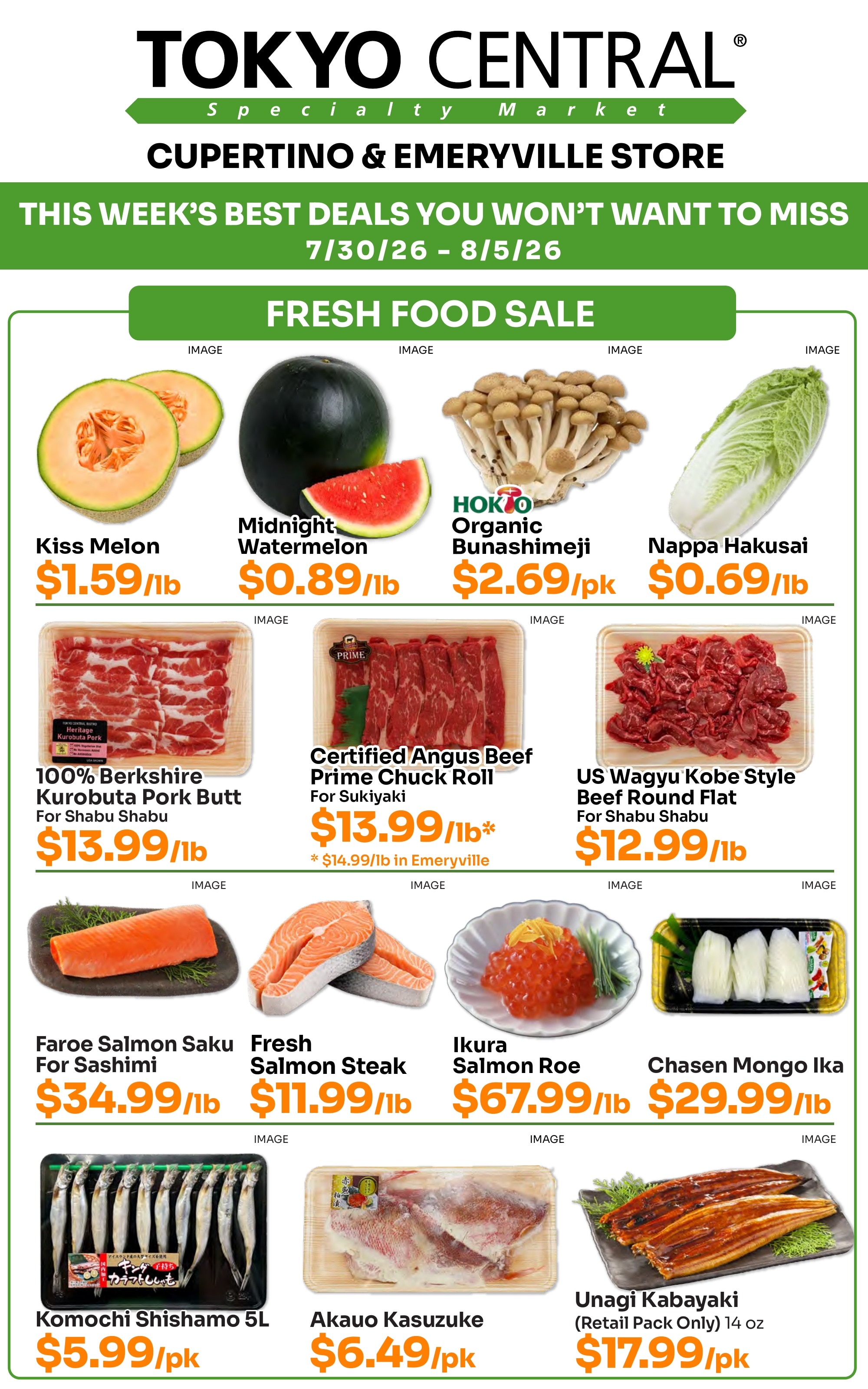 Tokyo Central and Marukai (California) Weekly Ad July 30 - August 5, 2026